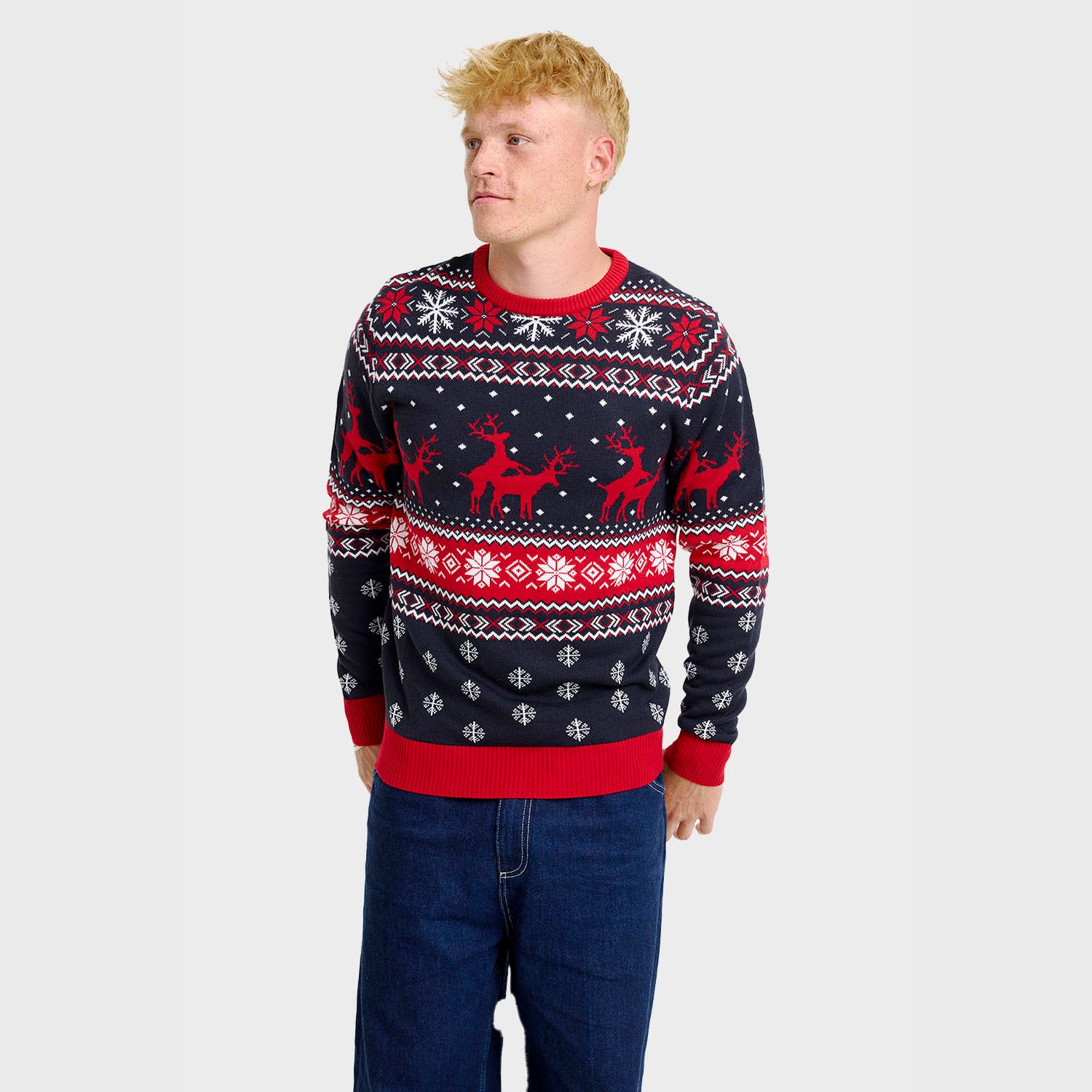 Det kække rensdyr julesweater - Herre