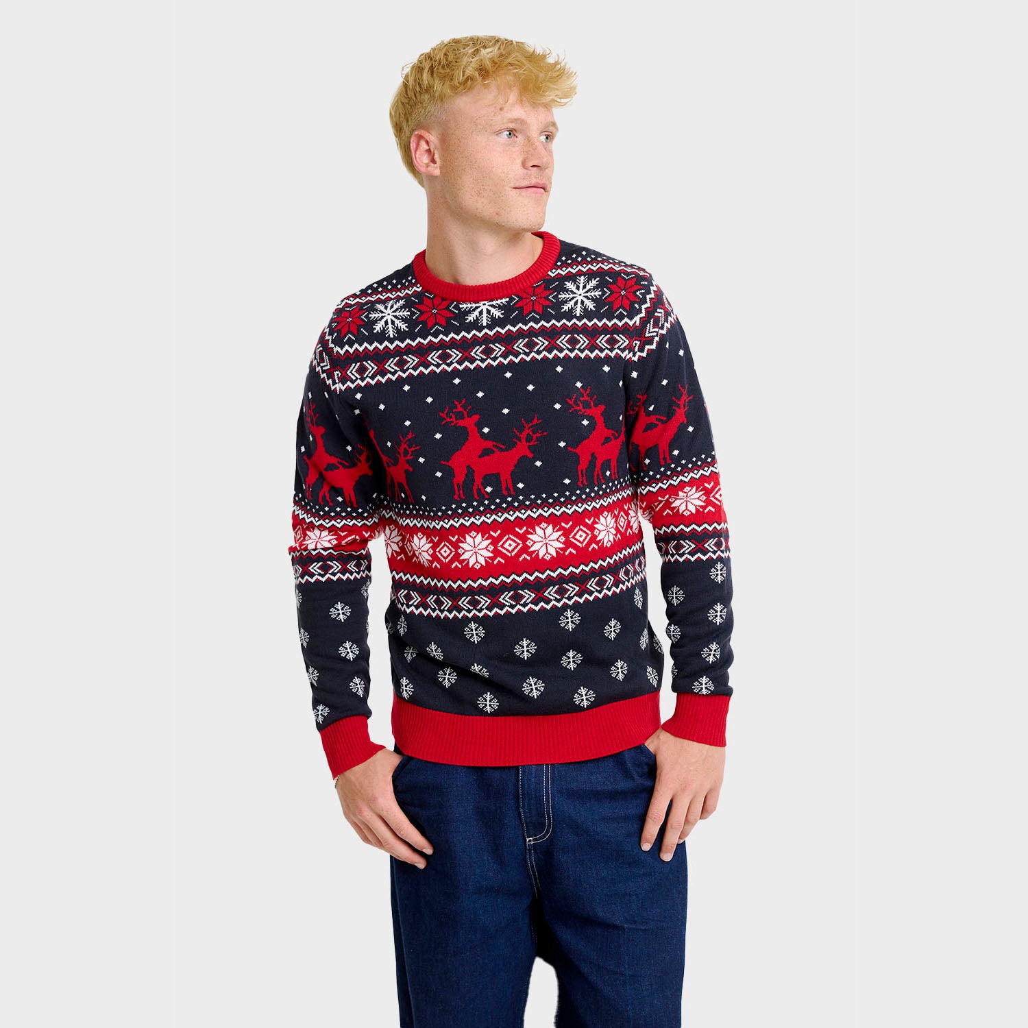 Det kække rensdyr julesweater - Herre