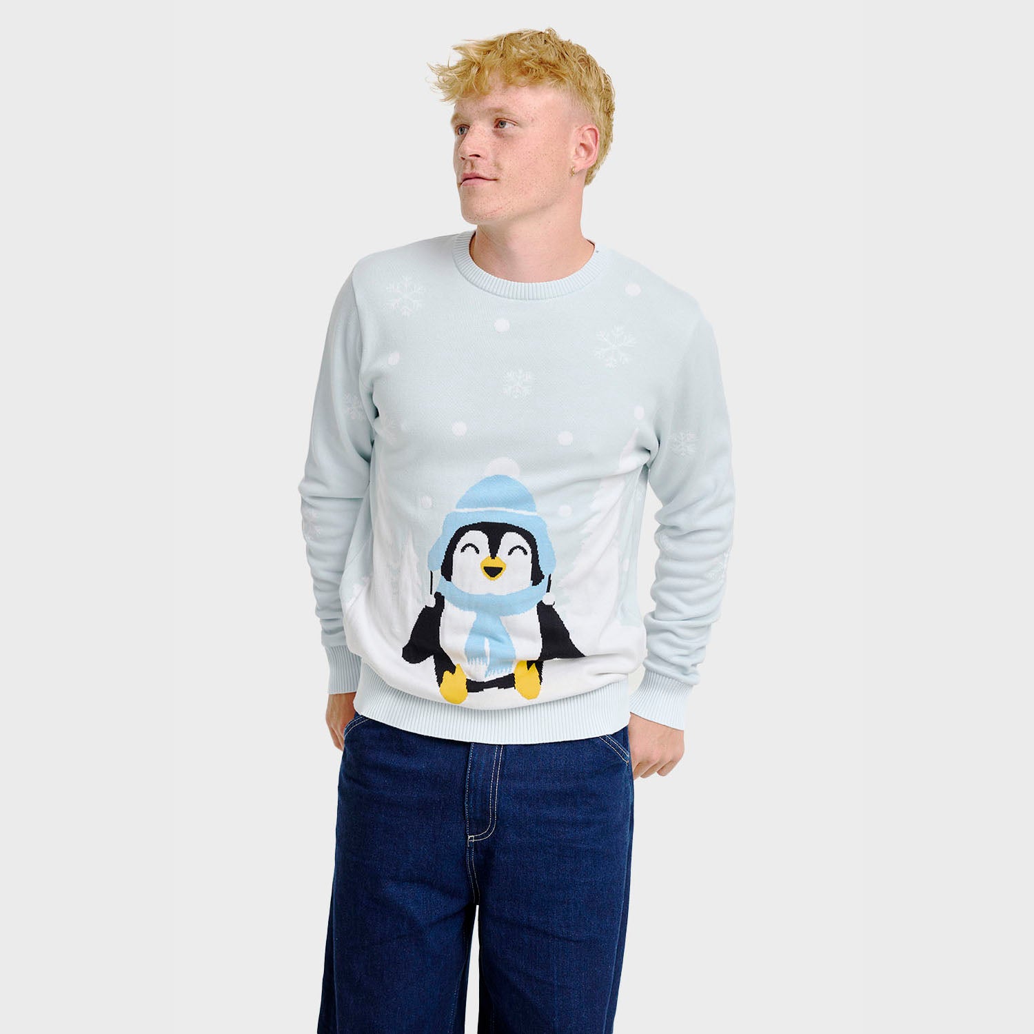 Den søde pingvin julesweater - Herre.
