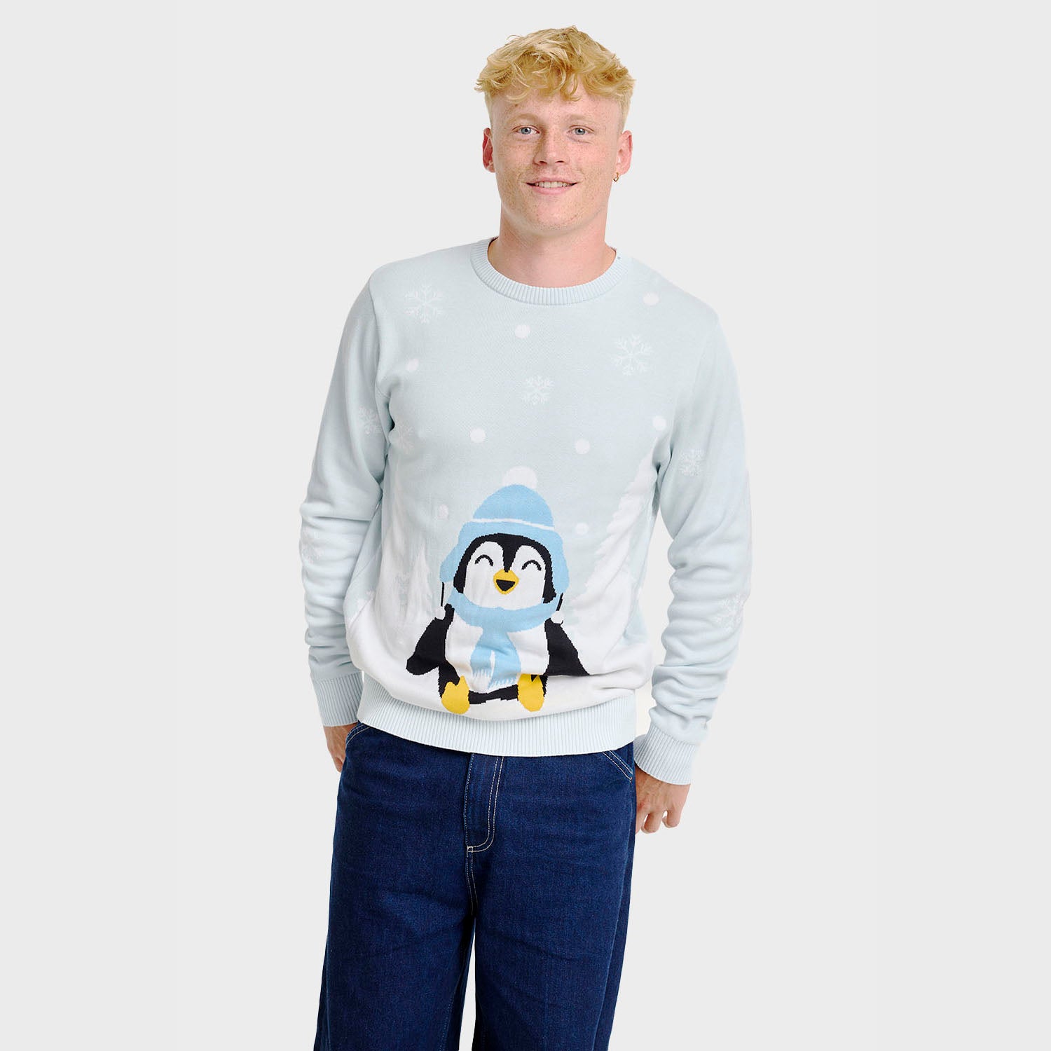 Den søde pingvin julesweater - Herre.