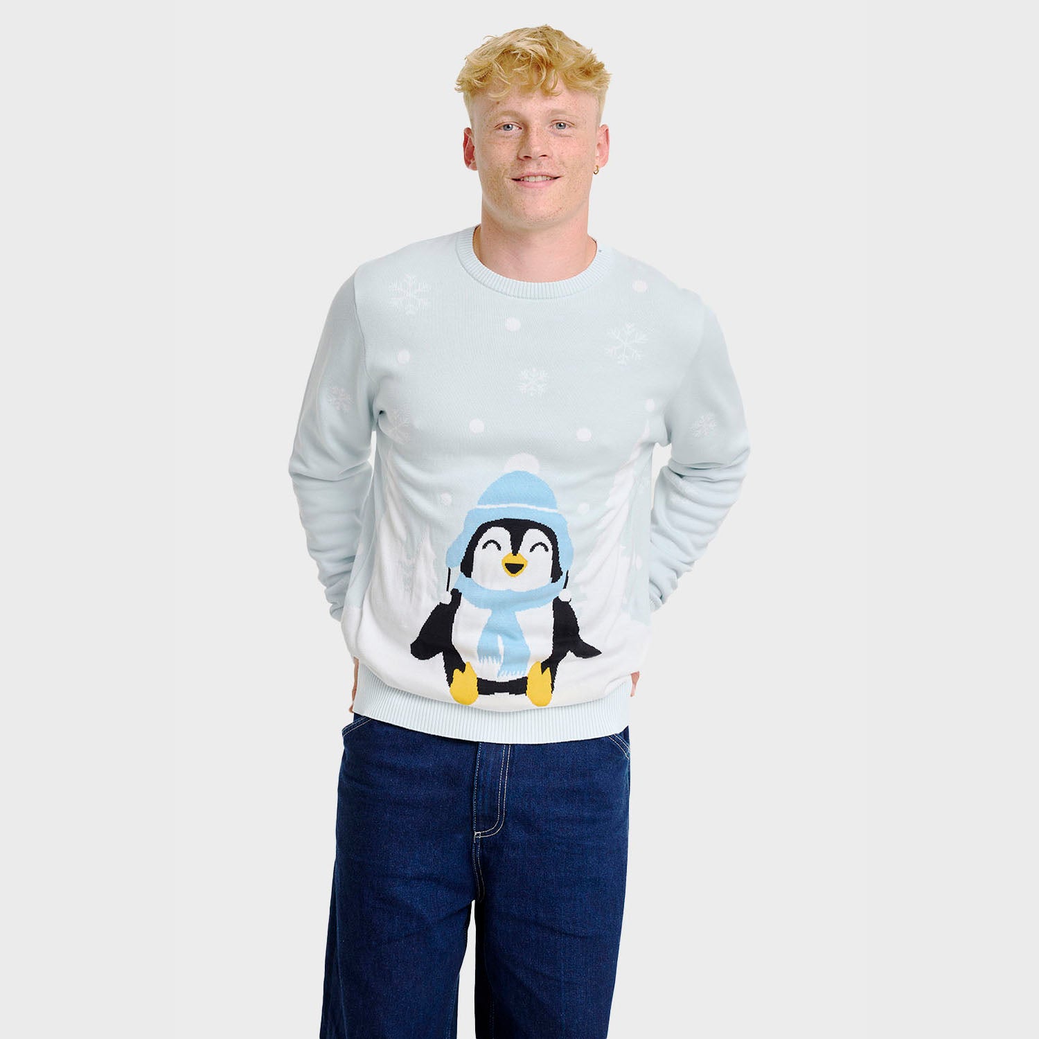 Den søde pingvin julesweater - Herre.