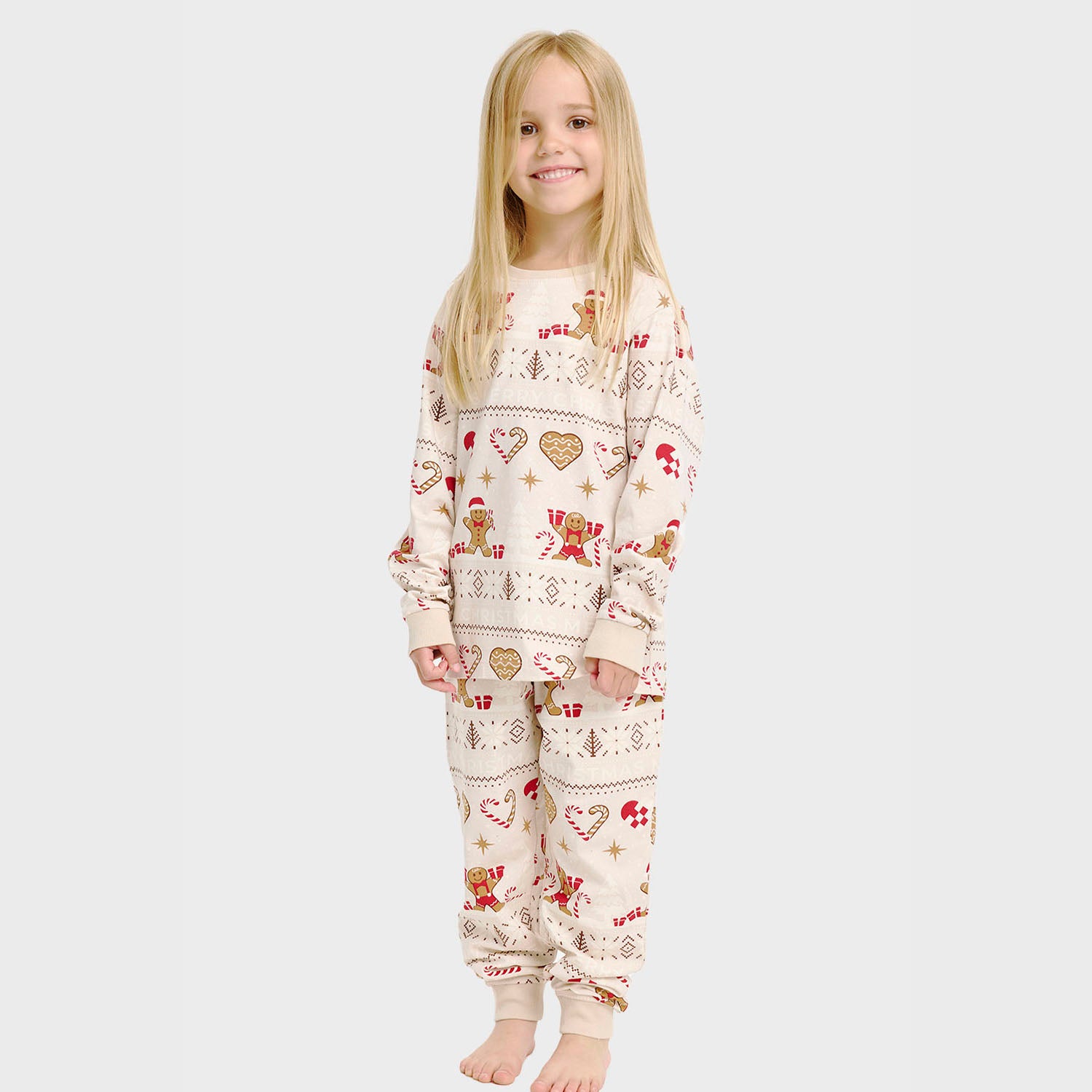 Christmas Cookie julepyjamas Beige - Barn.