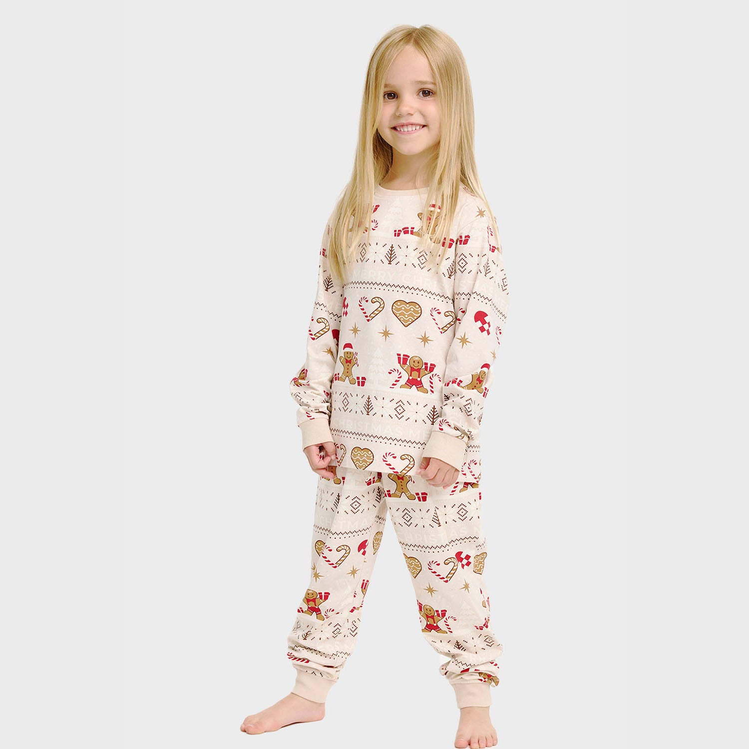 Christmas Cookie julepyjamas Beige - Barn.