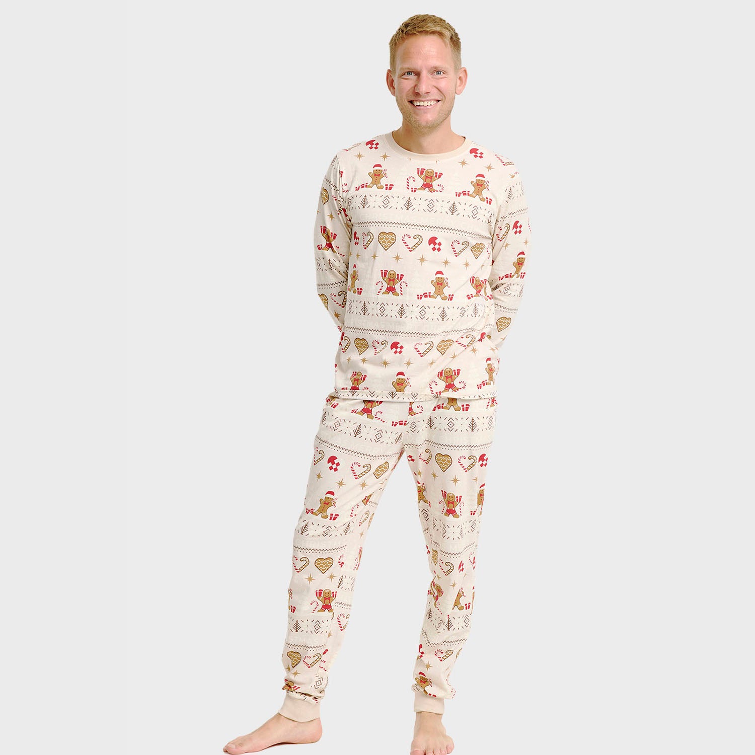 Christmas Cookie julepyjamas Beige - Herre.