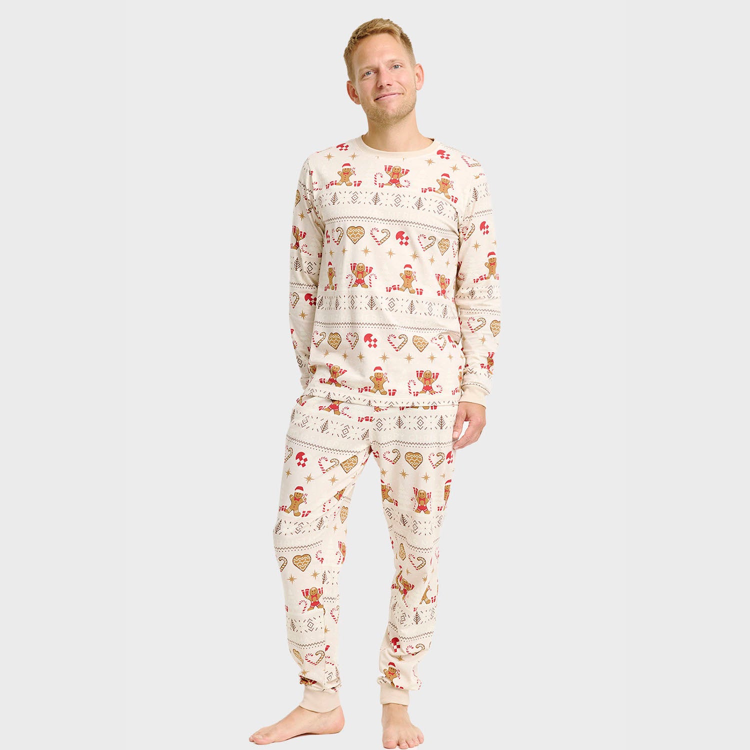 Christmas Cookie julepyjamas Beige - Herre.