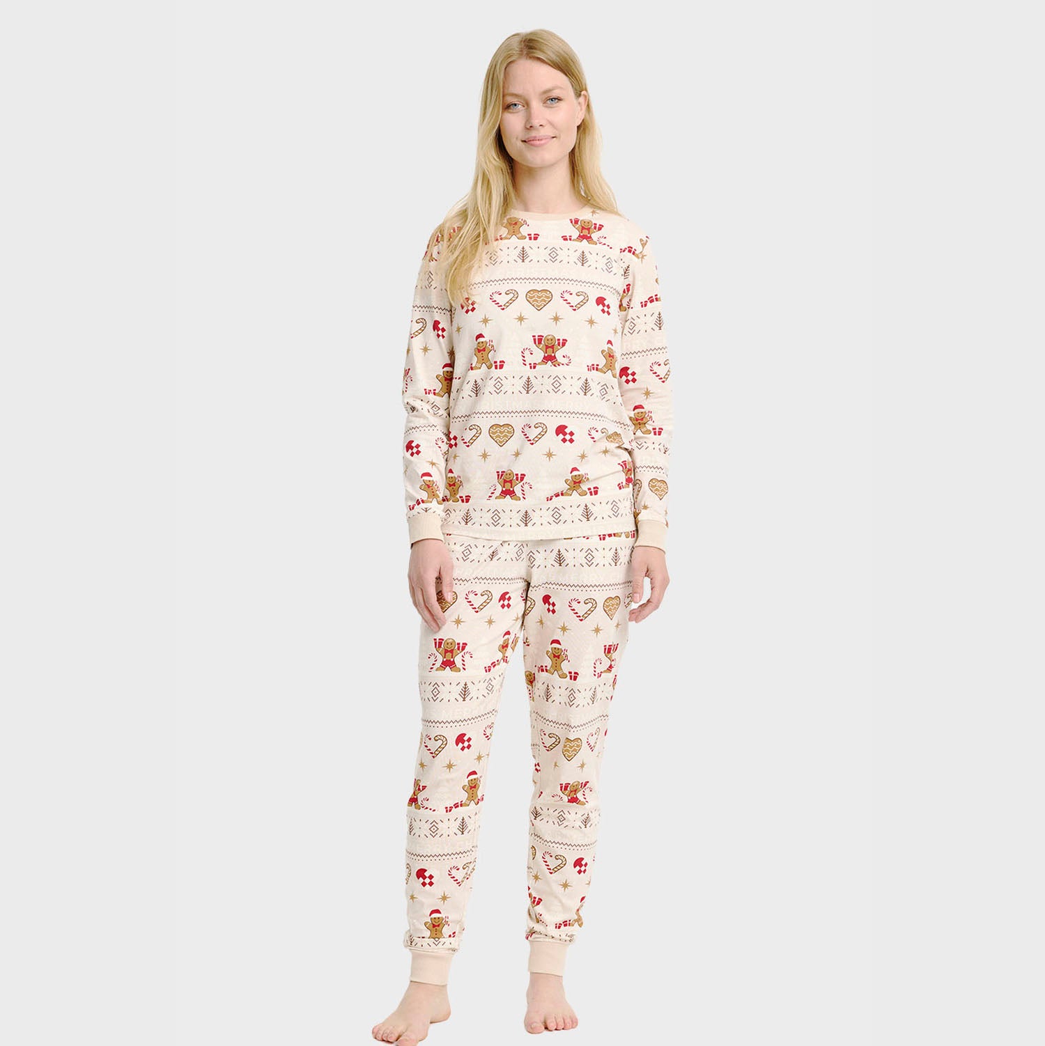 Christmas Cookie julepyjamas Beige - Dame.