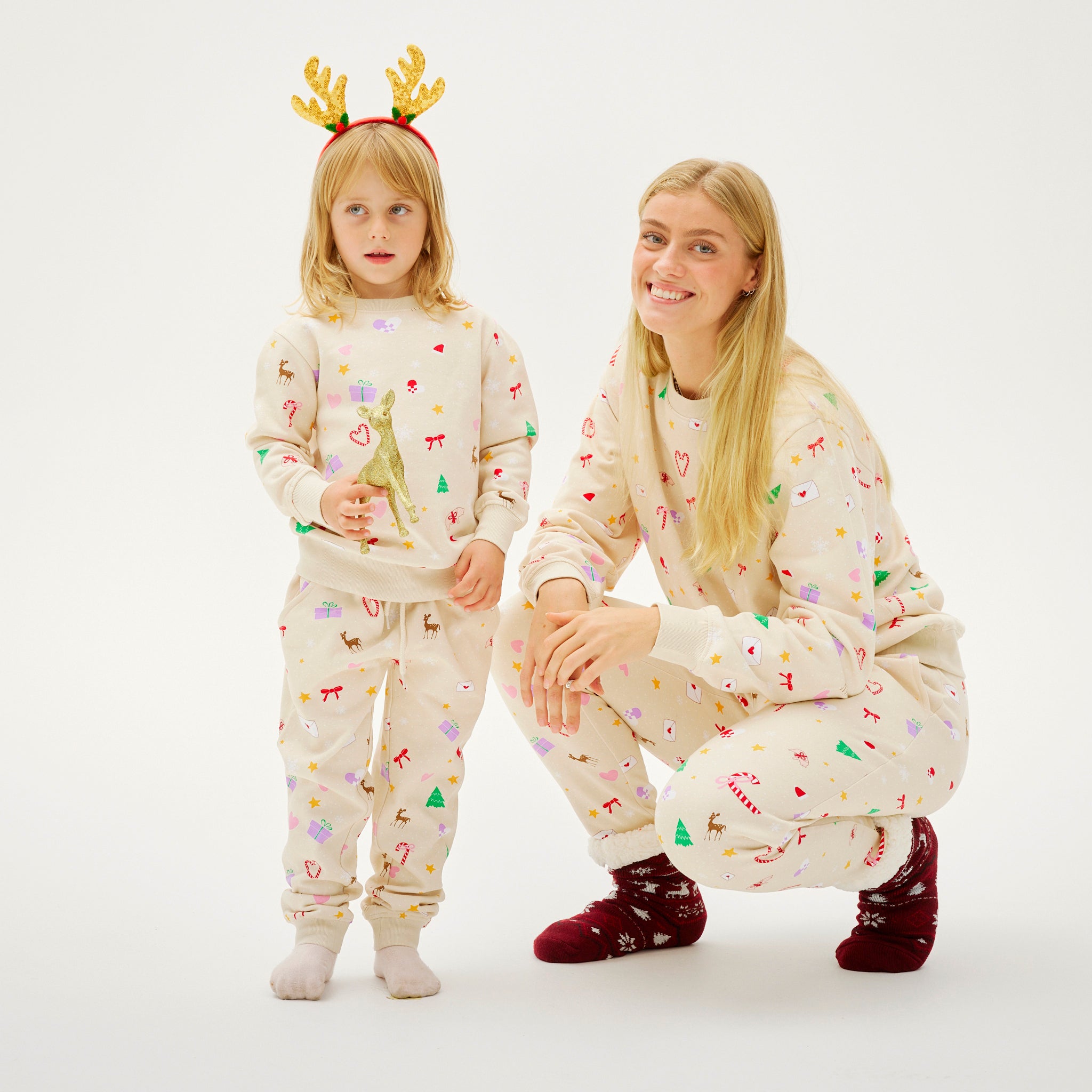 The Beige Christmas Sweat Set - Børn.