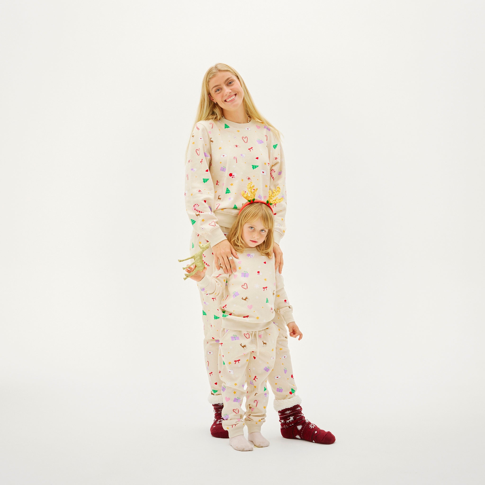 The Beige Christmas Sweat Set - Børn.