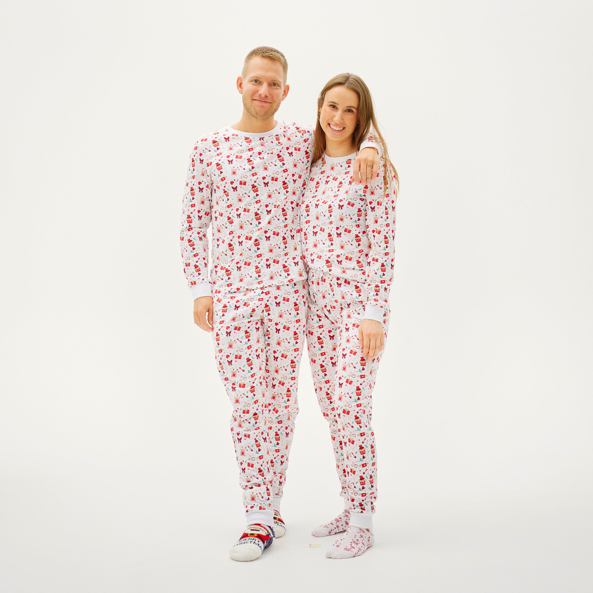 Valentines Pyjamas Hvid - Dame.