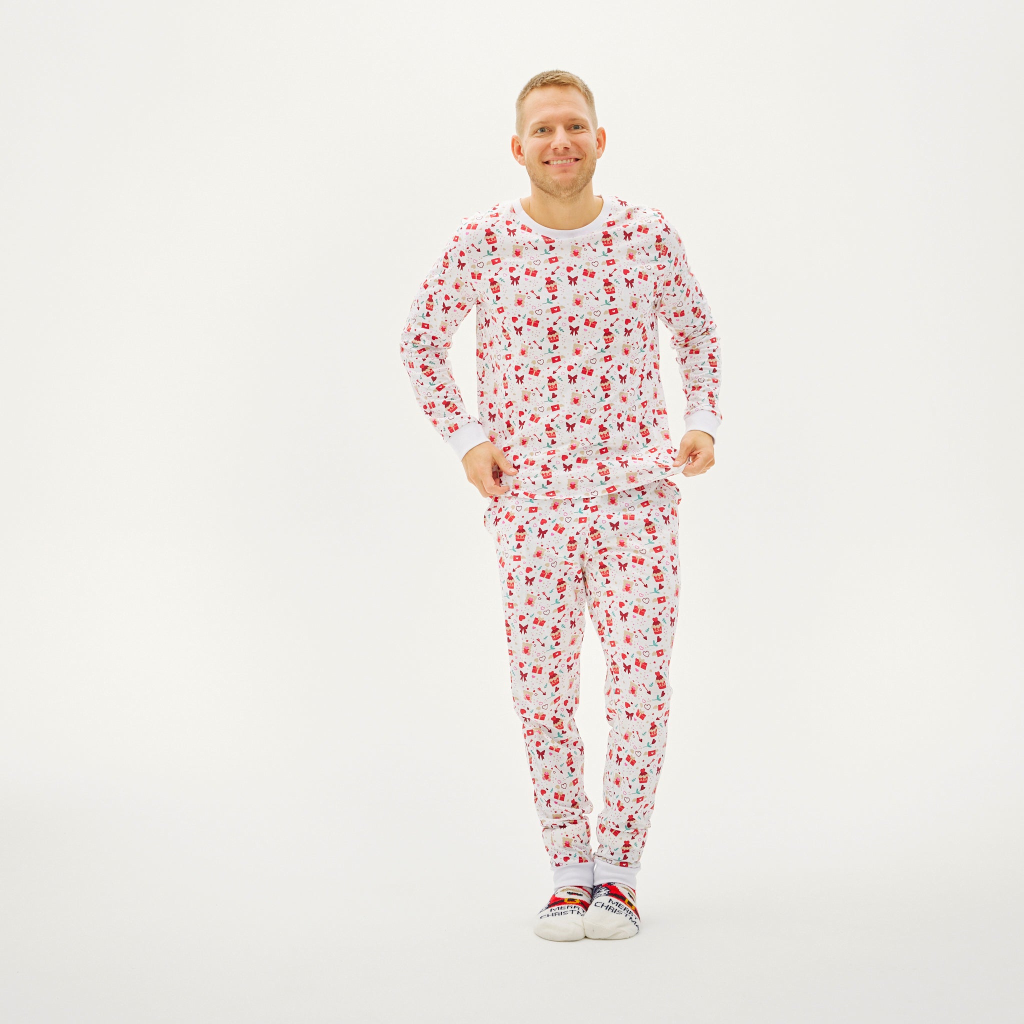 Valentines Pyjamas Hvid - Herre.
