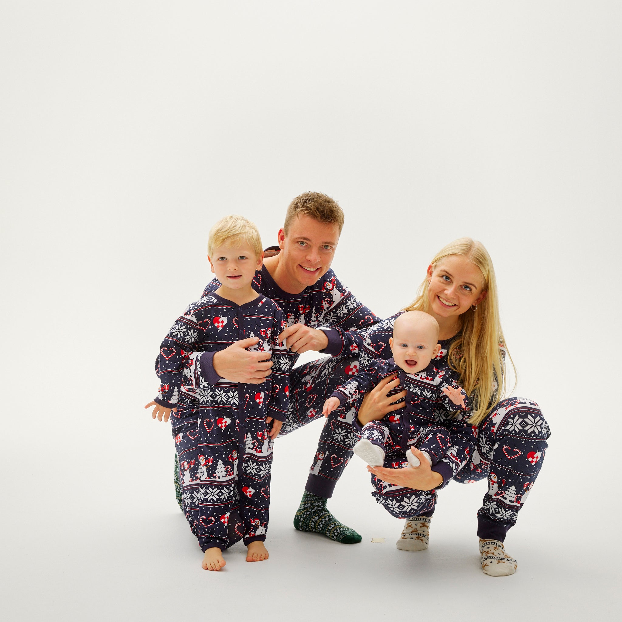 Julehjerte Jumpsuit Navy - Baby.