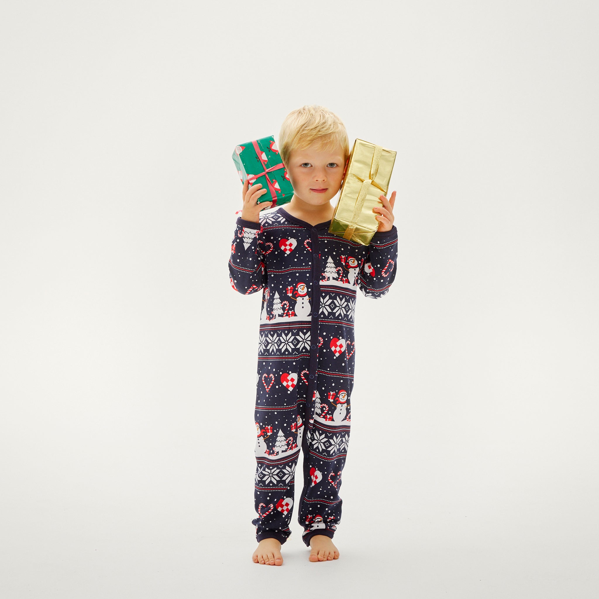 Julehjerte Jumpsuit Navy - Baby.