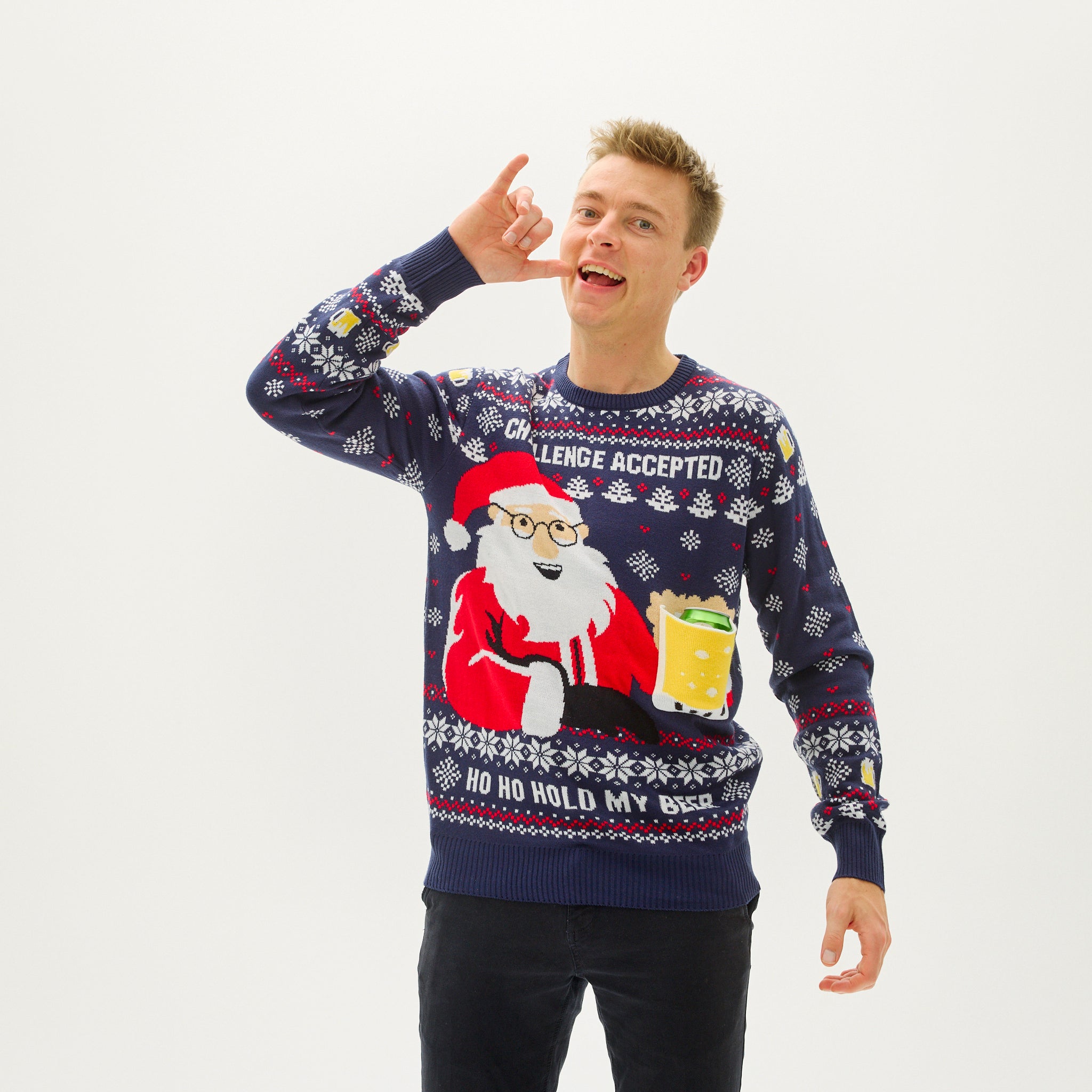 Ho Ho Hold My Beer Sweater - Herre