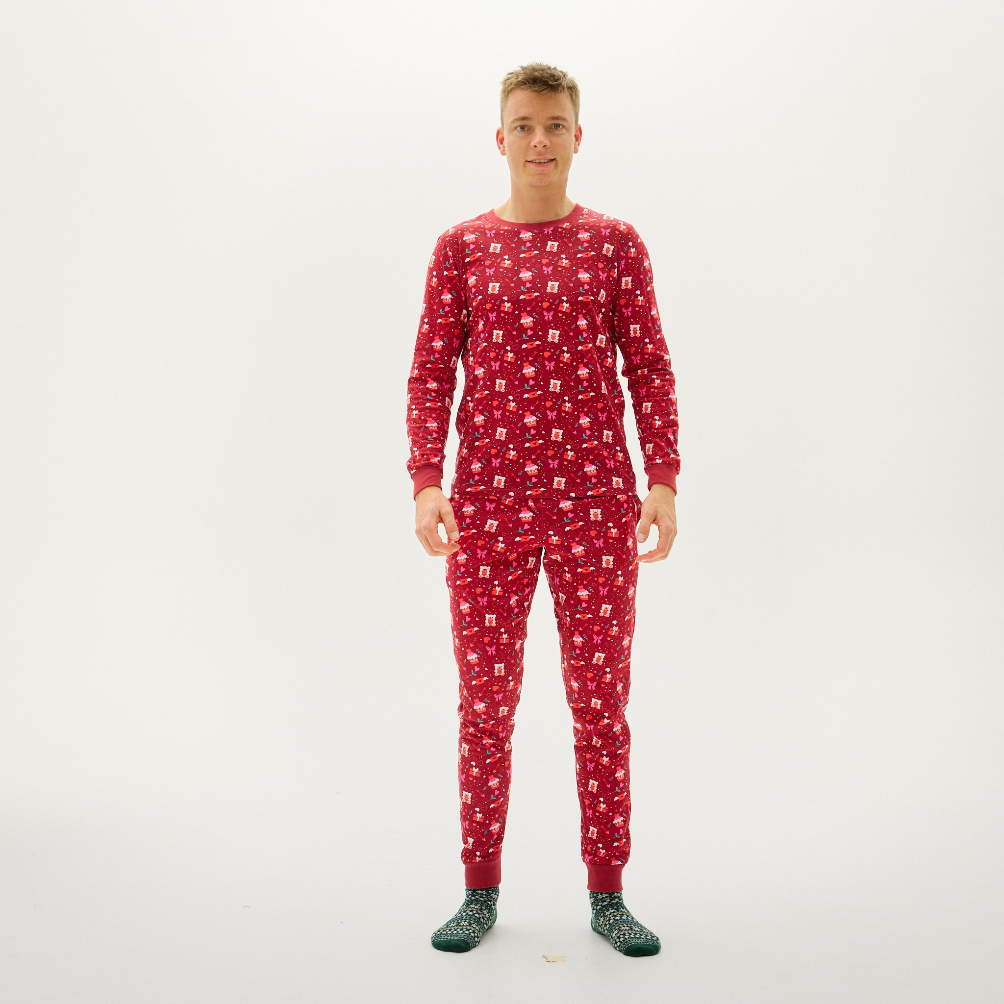 Valentines Pyjamas Rød - Herre.