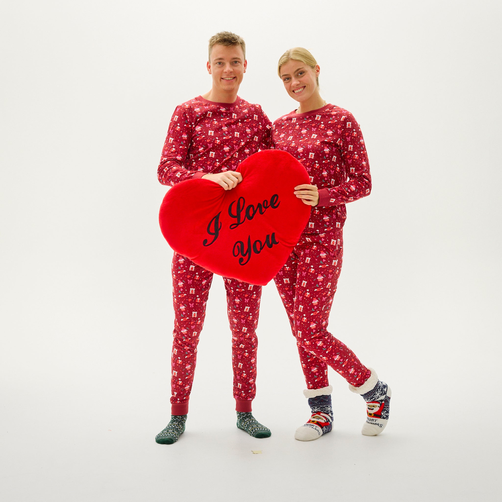 Valentines Pyjamas Rød - Herre.