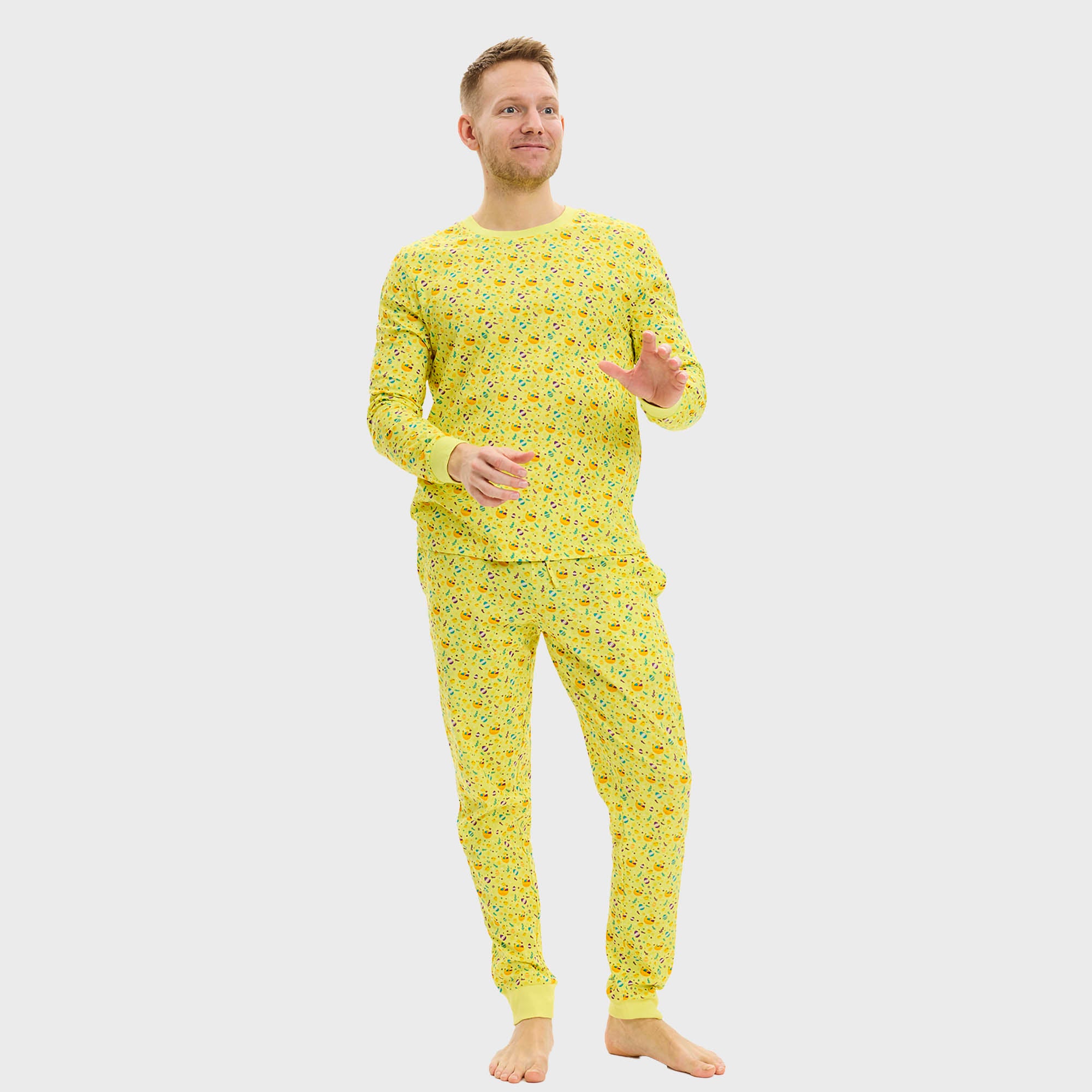 Påskekyllingens Påskepyjamas Gul - Herre.