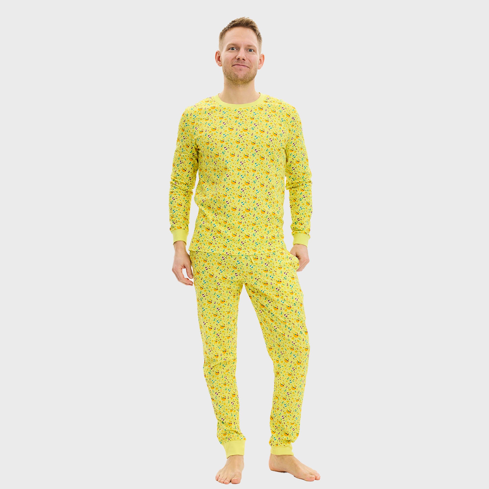 Påskekyllingens Påskepyjamas Gul - Herre.