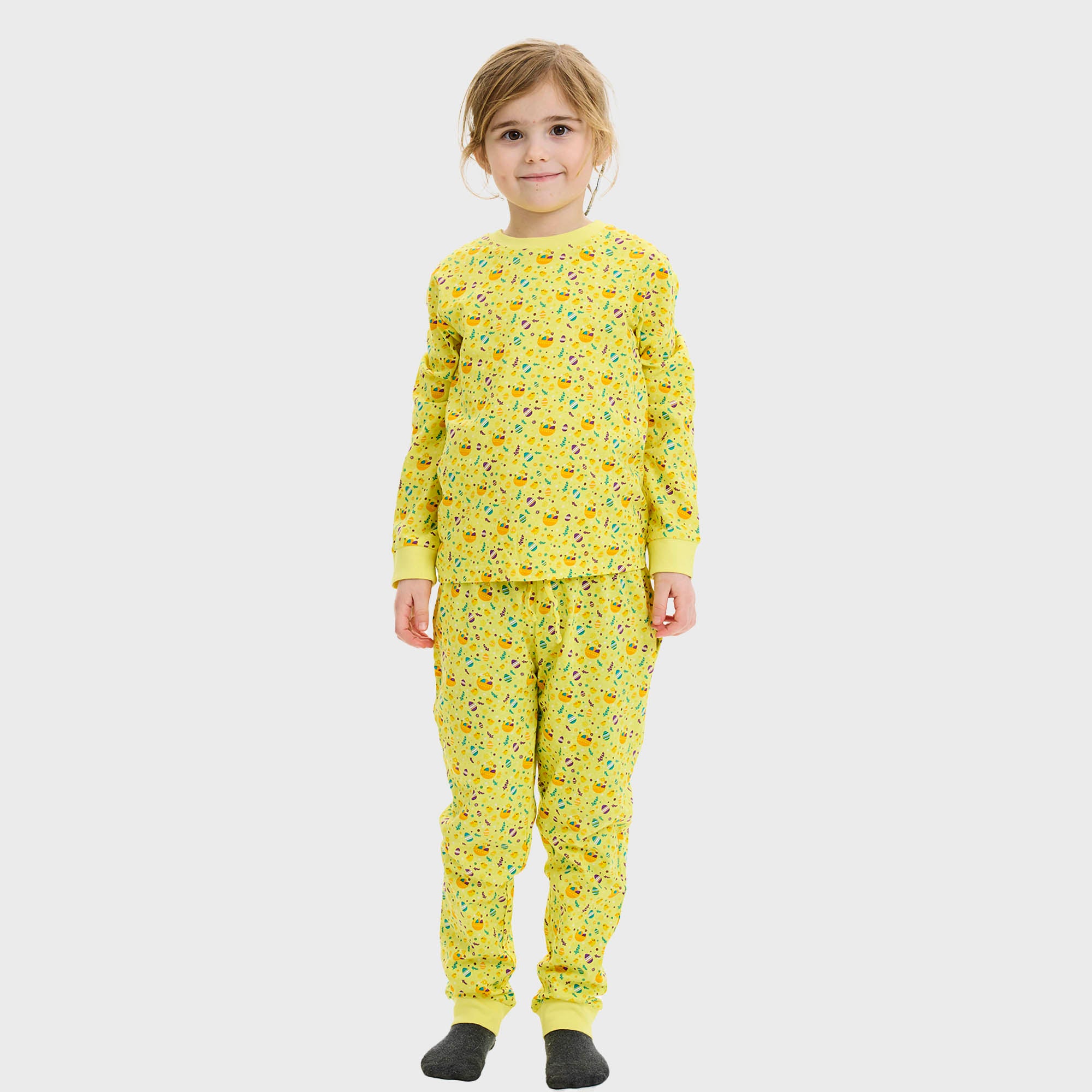 Påskekyllingens Påskepyjamas Gul - Børn.