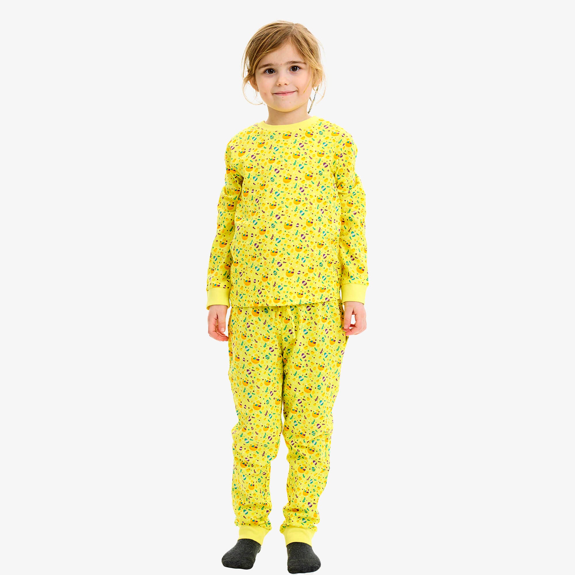 Påskekyllingens Påskepyjamas Gul - Børn.