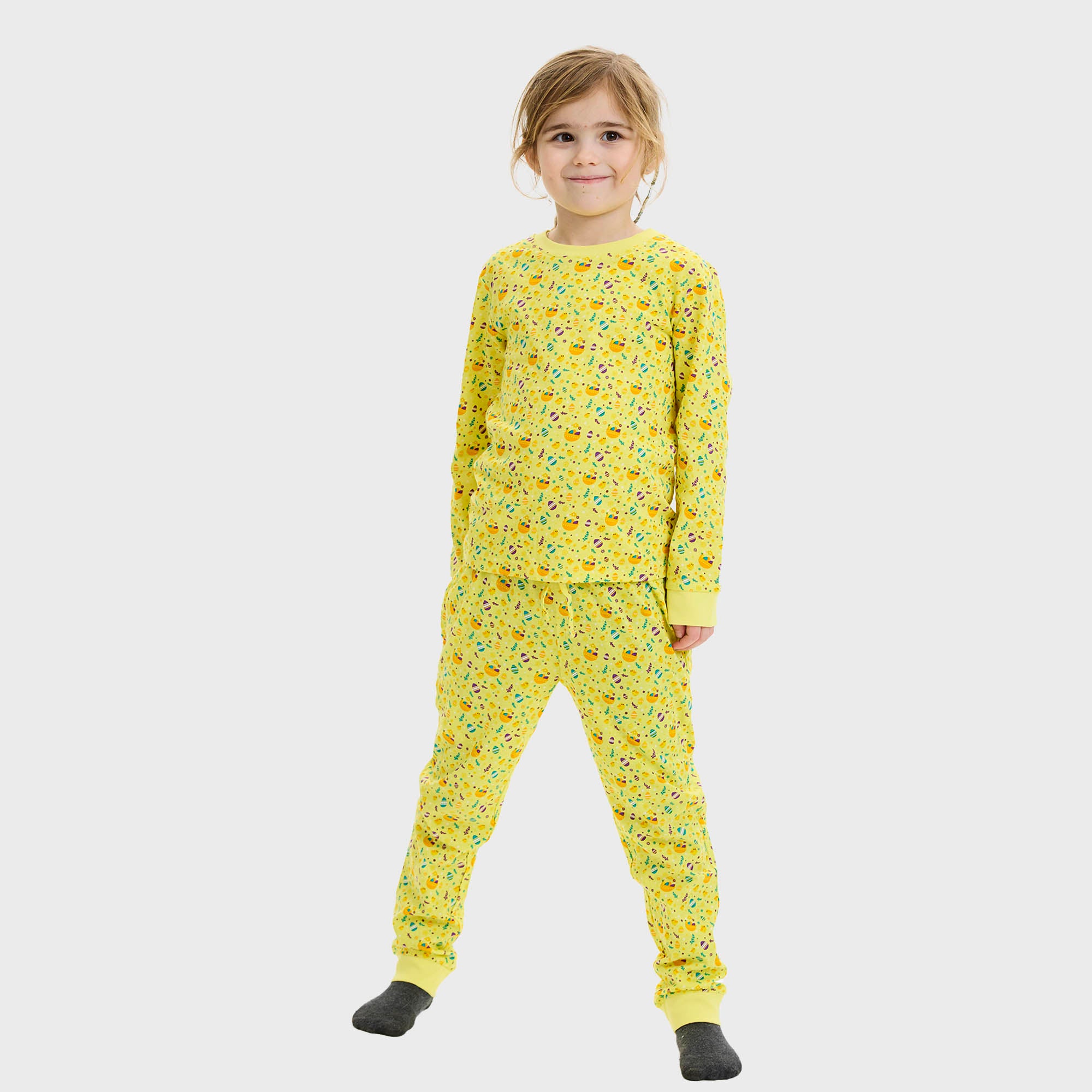 Påskekyllingens Påskepyjamas Gul - Børn.