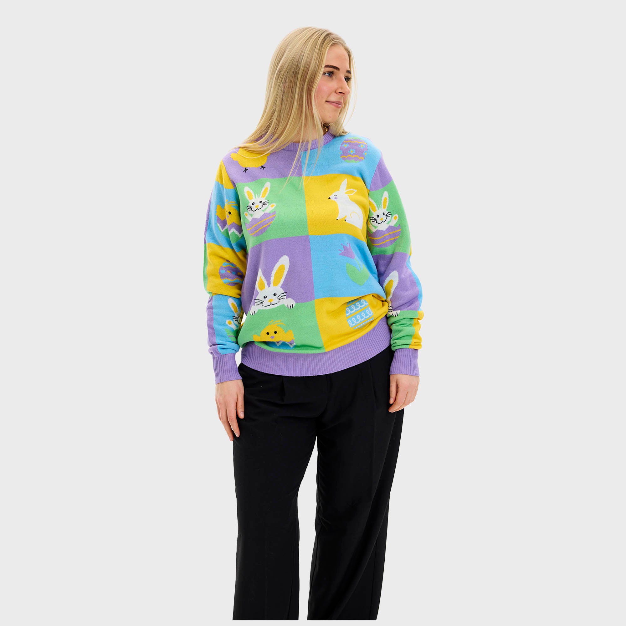 Patchwork Påskesweateren - Dame