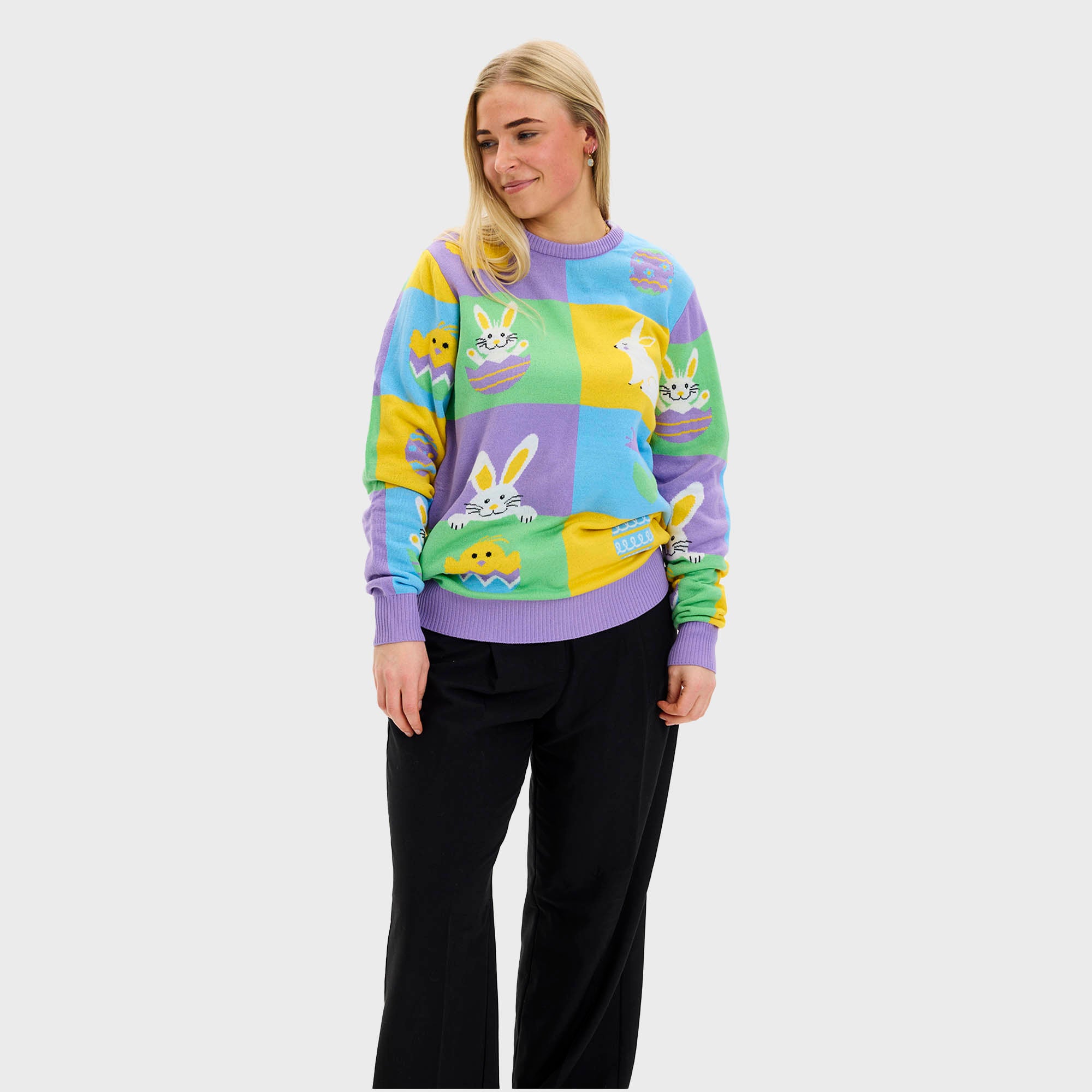Patchwork Påskesweateren - Dame