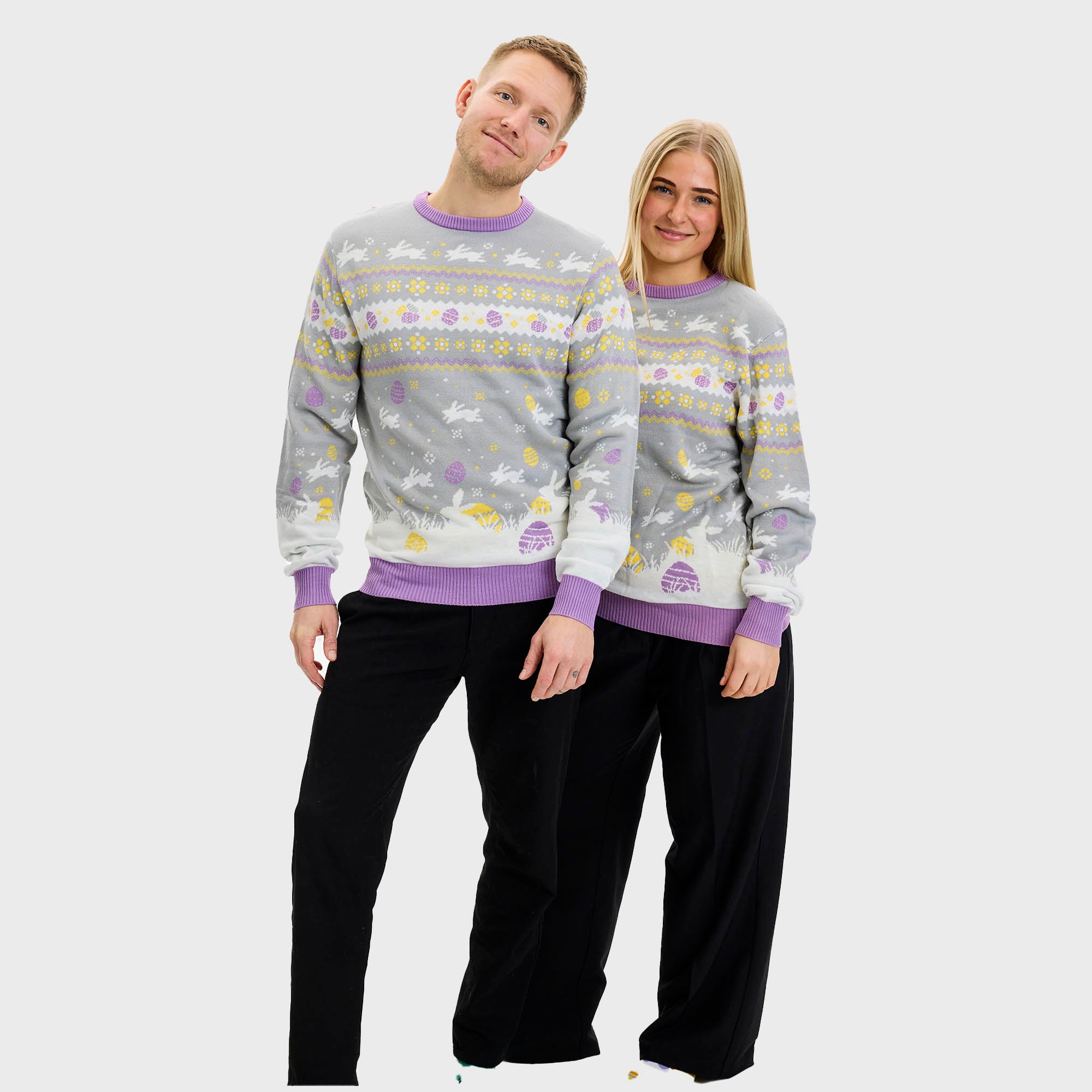 Den Cute Påskesweater Grå - Herre