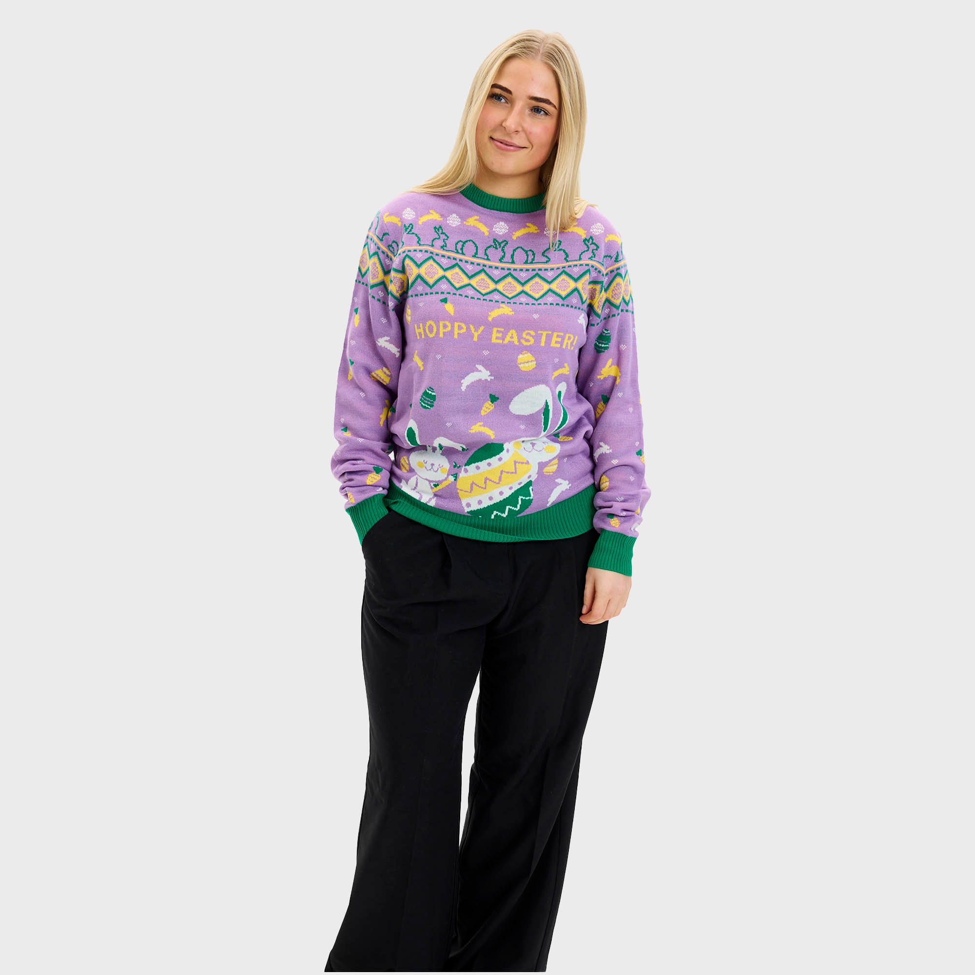 Eggcercise Påskesweateren Lilla - Dame