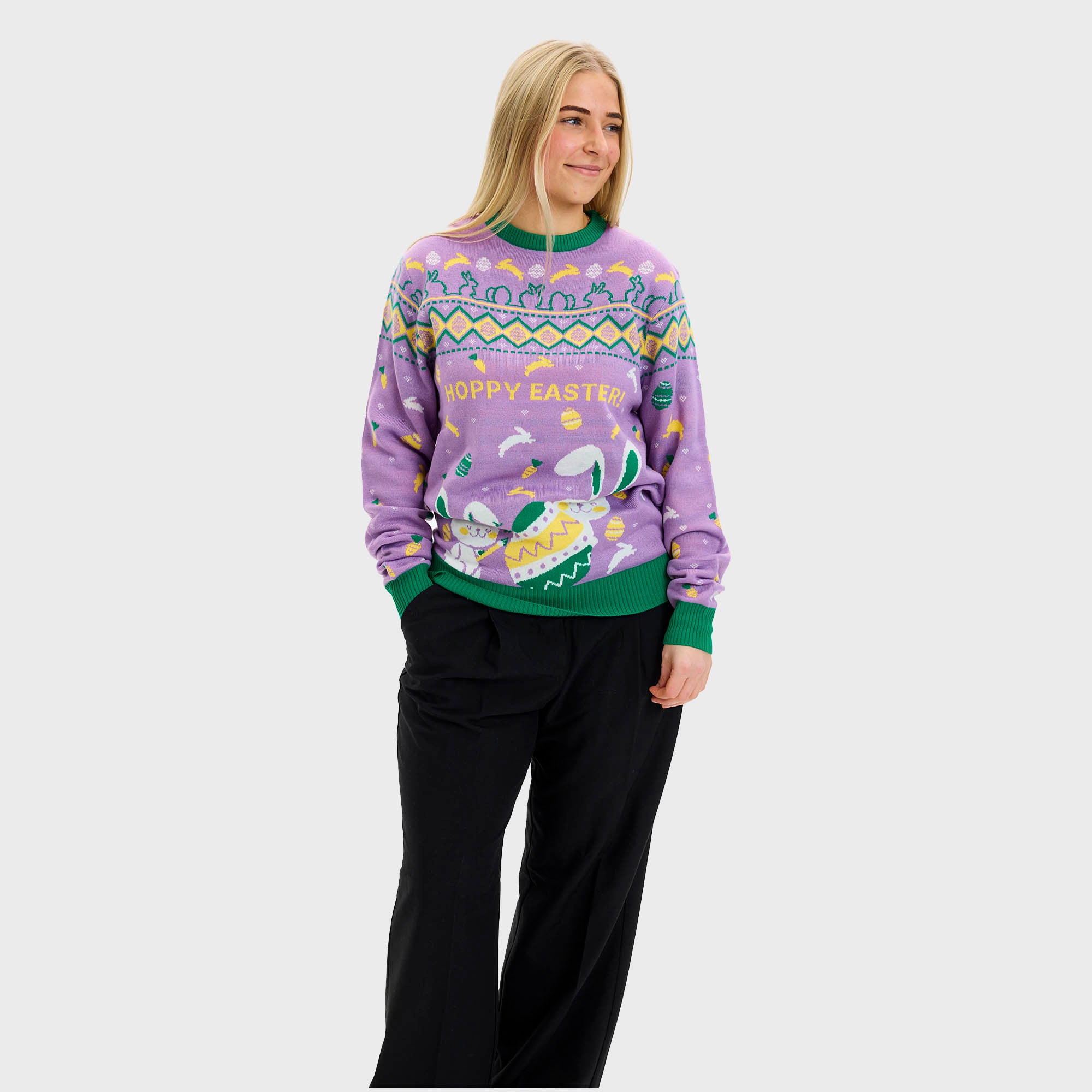 Eggcercise Påskesweateren Lilla - Dame