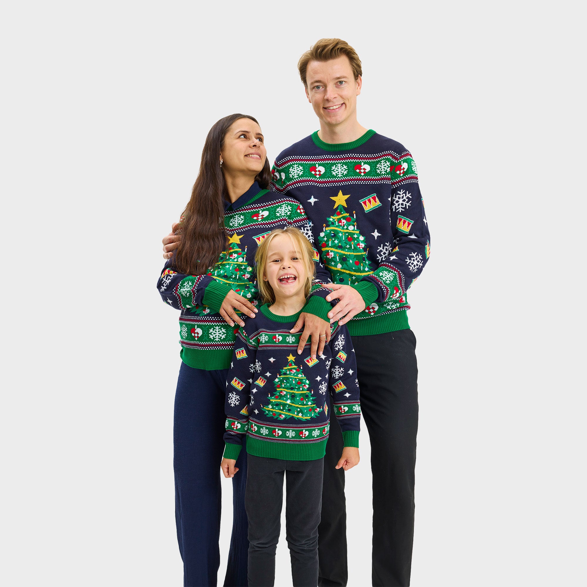 Juletræets Julesweater Navy LED - Børn