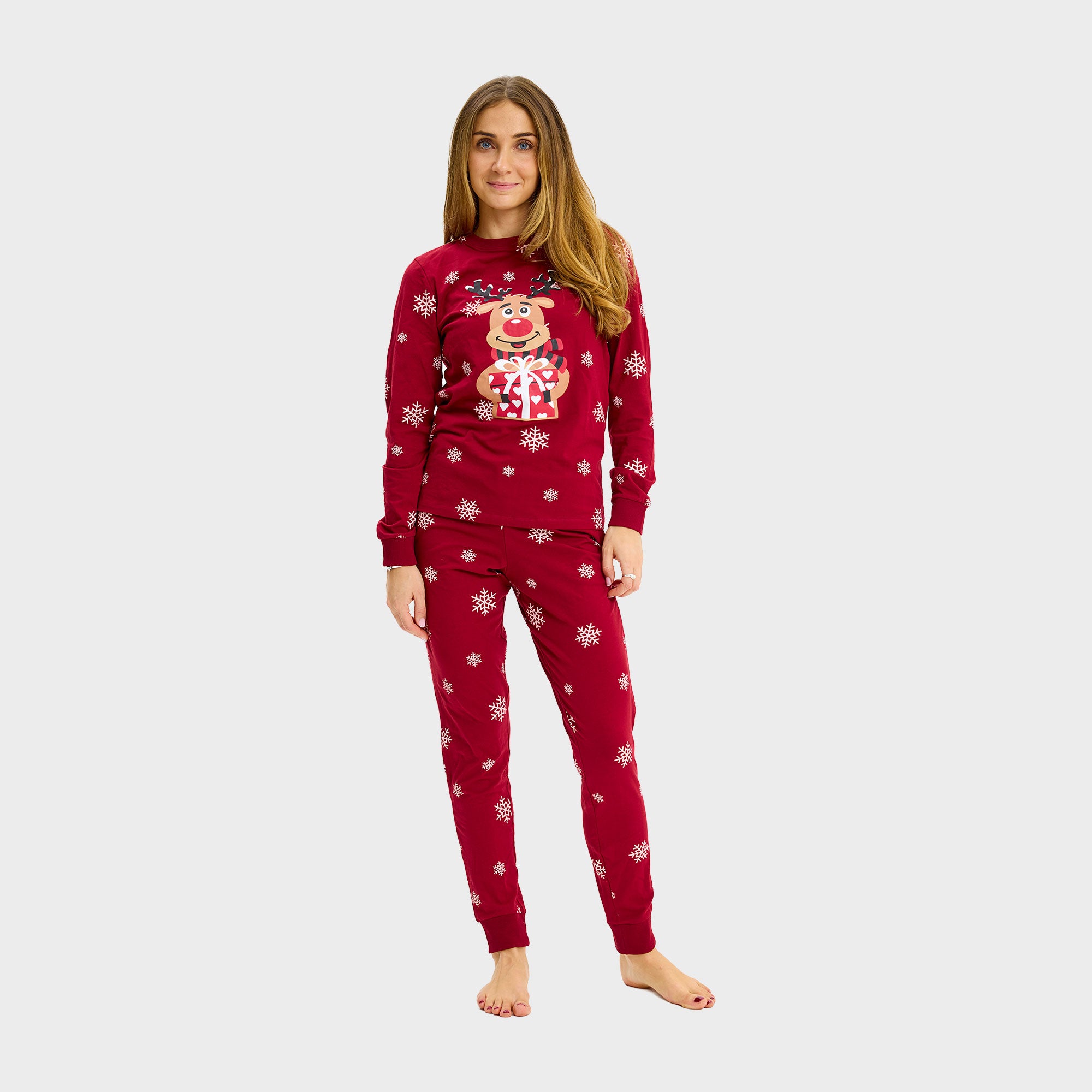 Rudolfs Cute julepyjamas Rød - Dame.