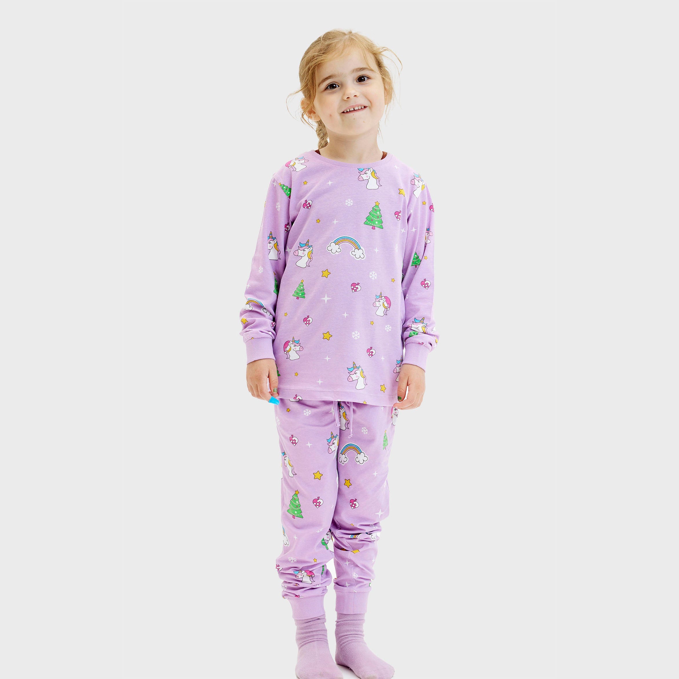 Enhjørning julepyjamas - Barn.