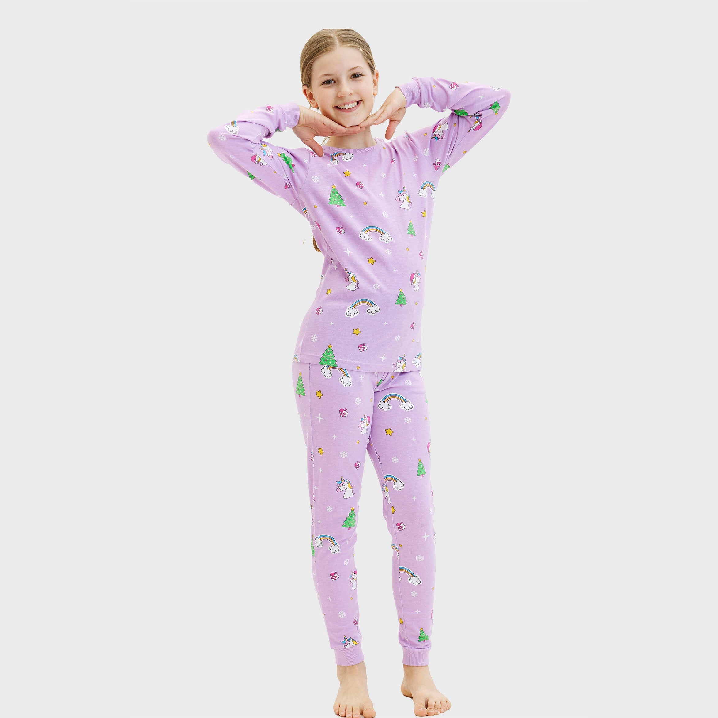 Enhjørning julepyjamas - Barn.