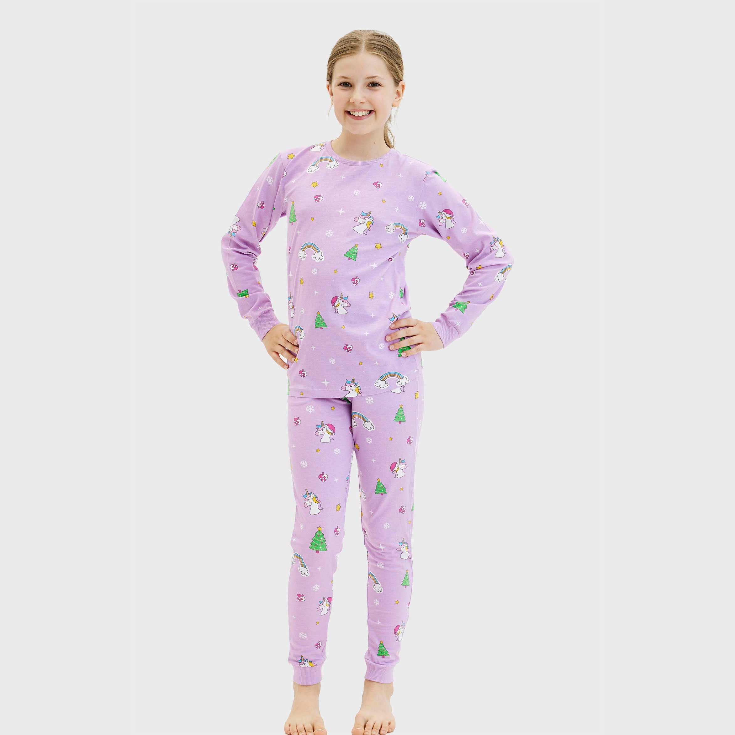 Enhjørning julepyjamas - Barn.