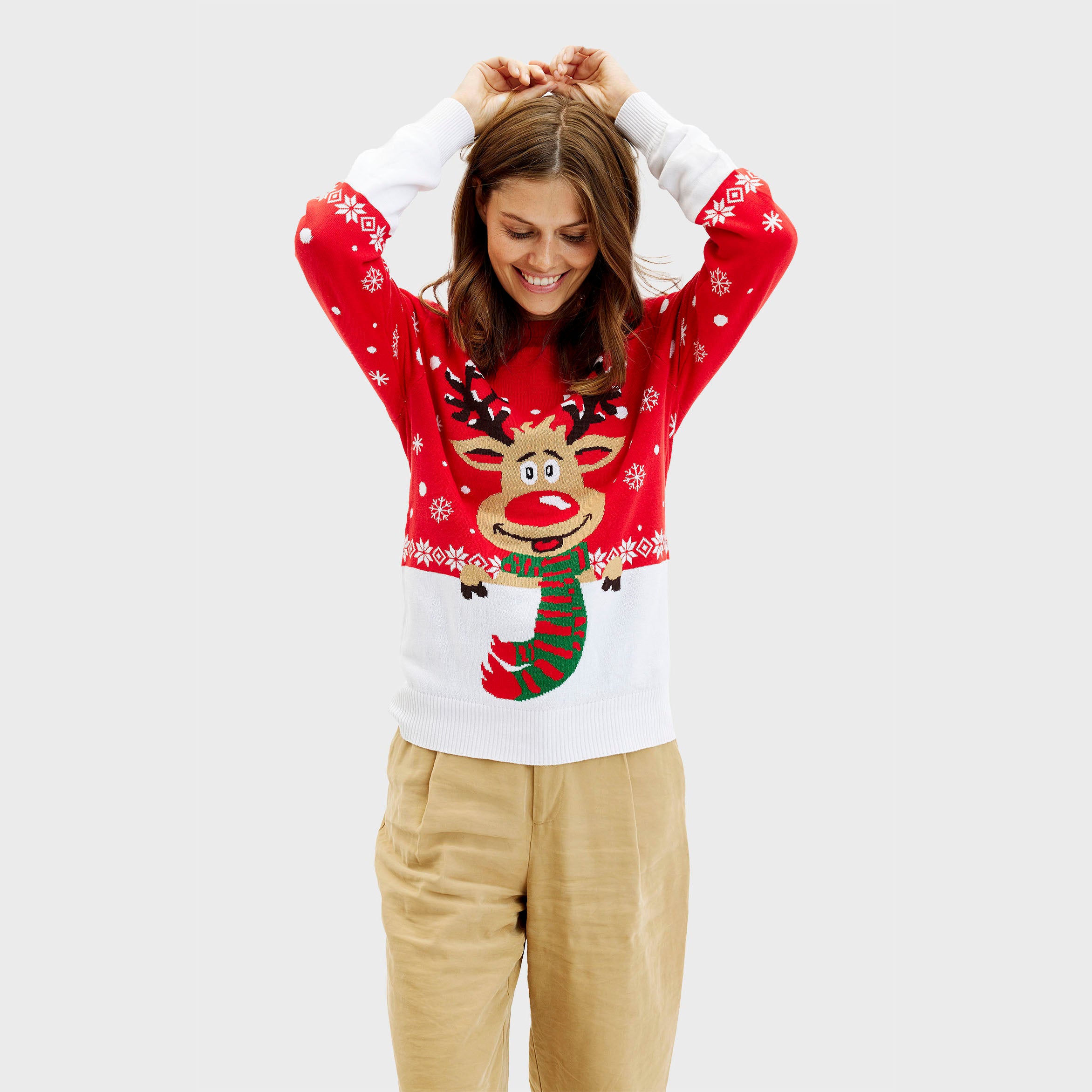 Rudolfs Julesweater Rød - Dame.