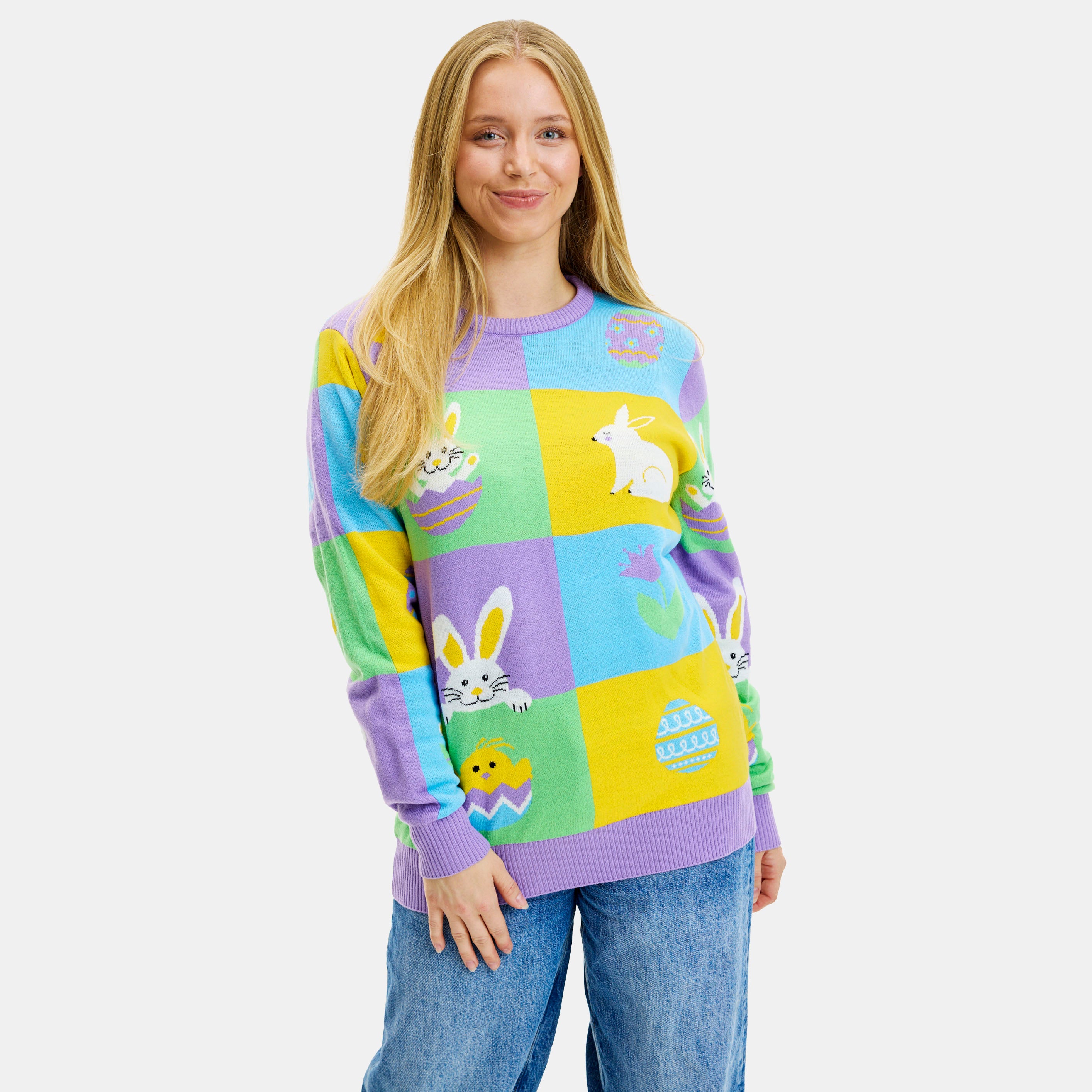 Patchwork Påskesweateren - Dame