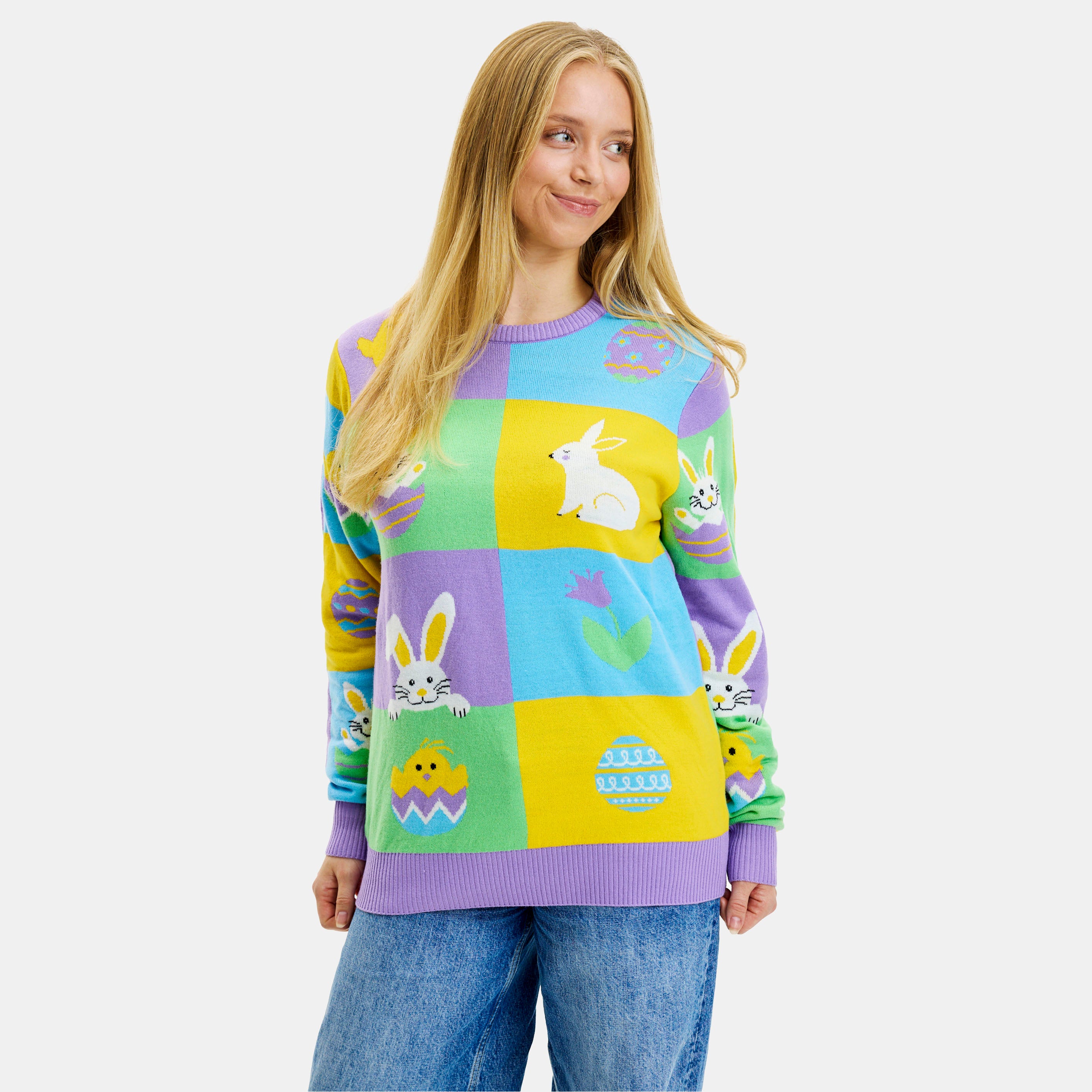 Patchwork Påskesweateren - Dame