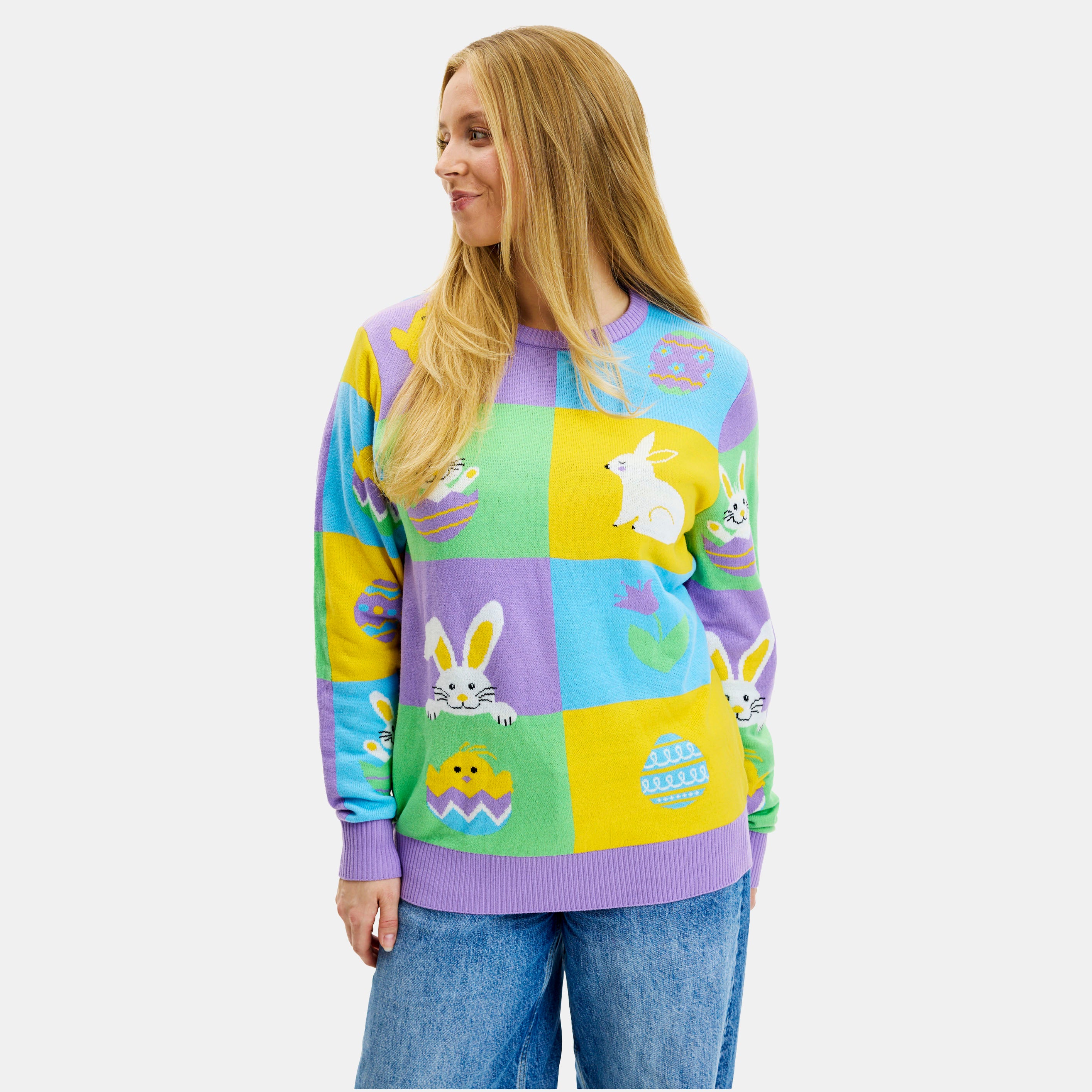 Patchwork Påskesweateren - Dame