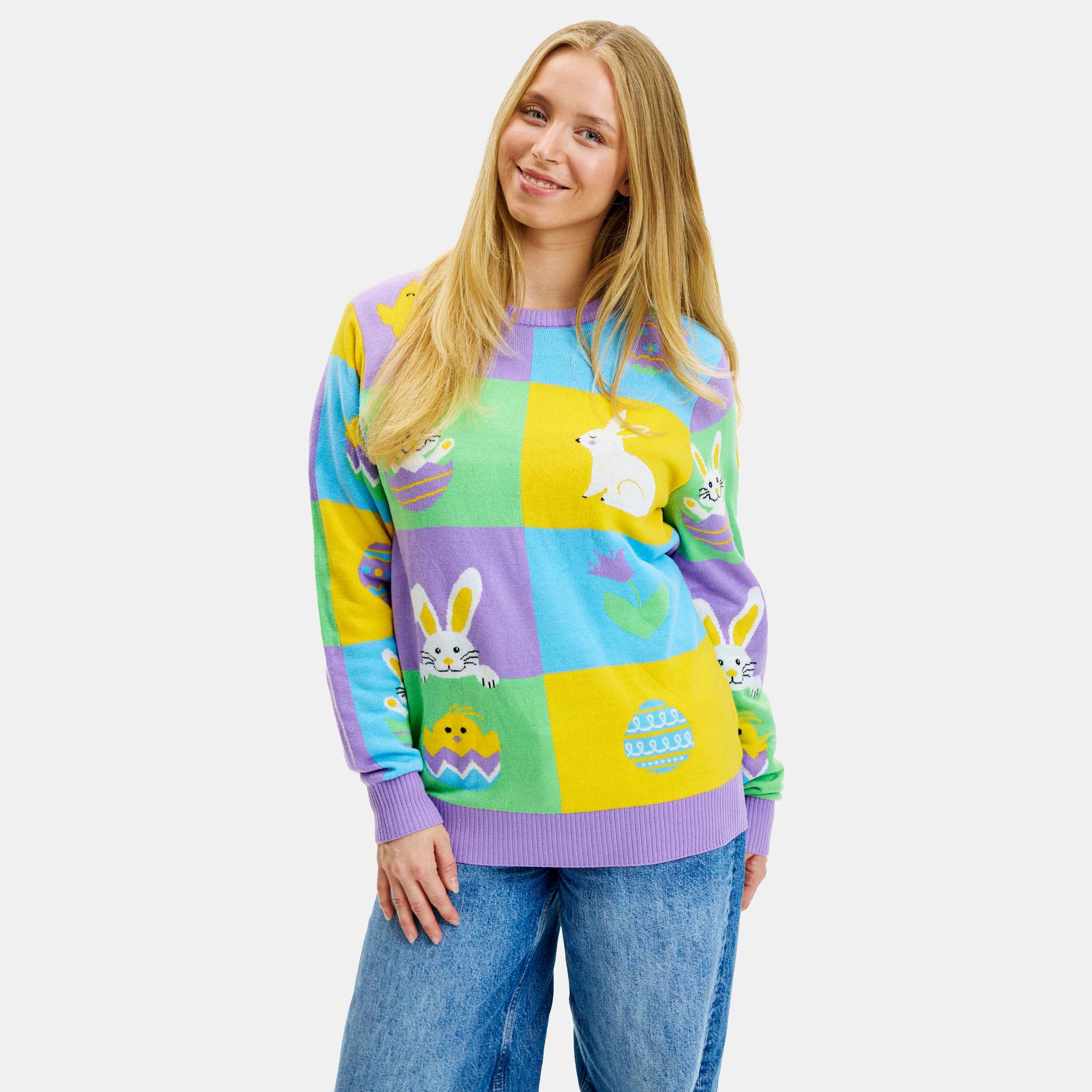 Patchwork Påskesweateren - Dame