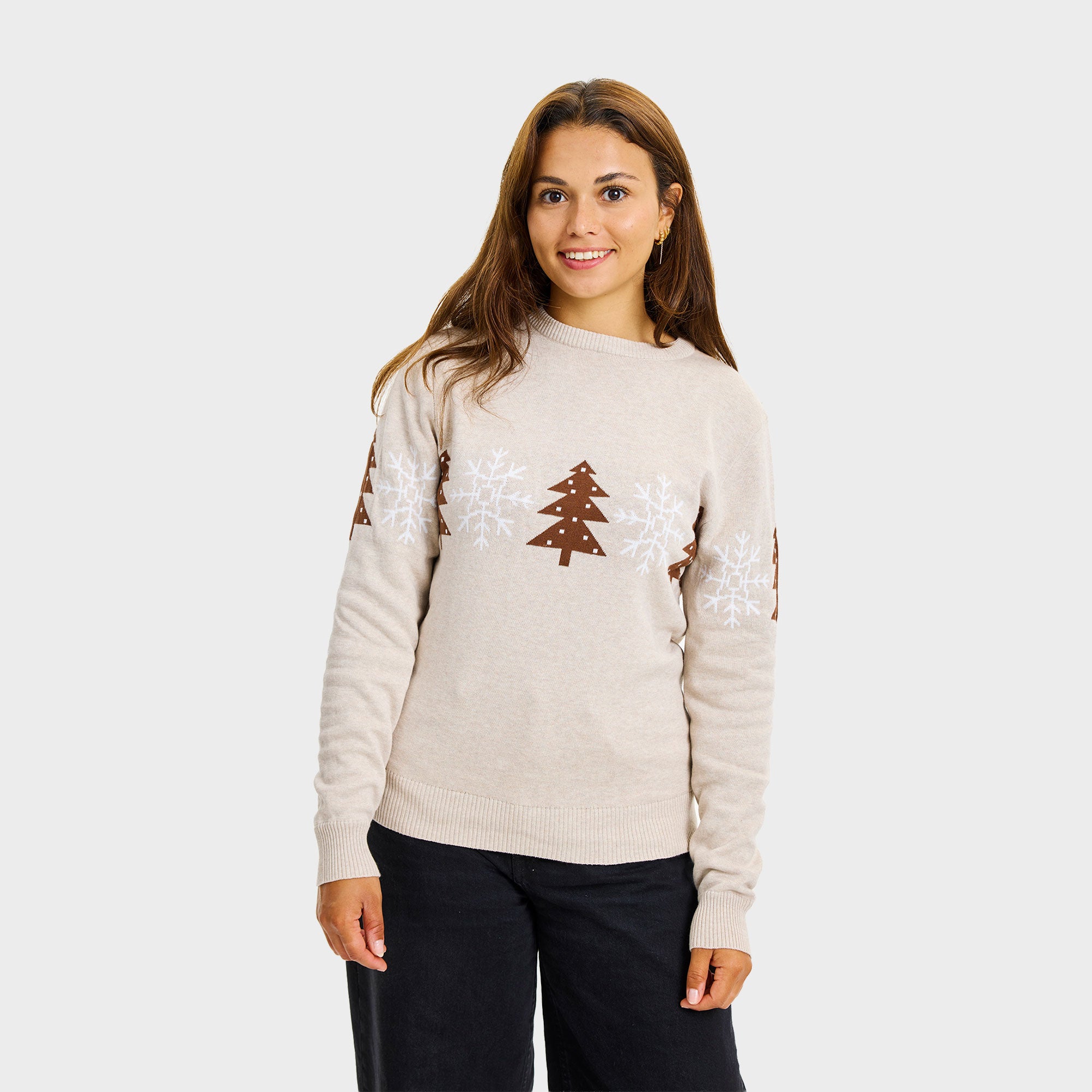 Den beige vintersweater - Dame.
