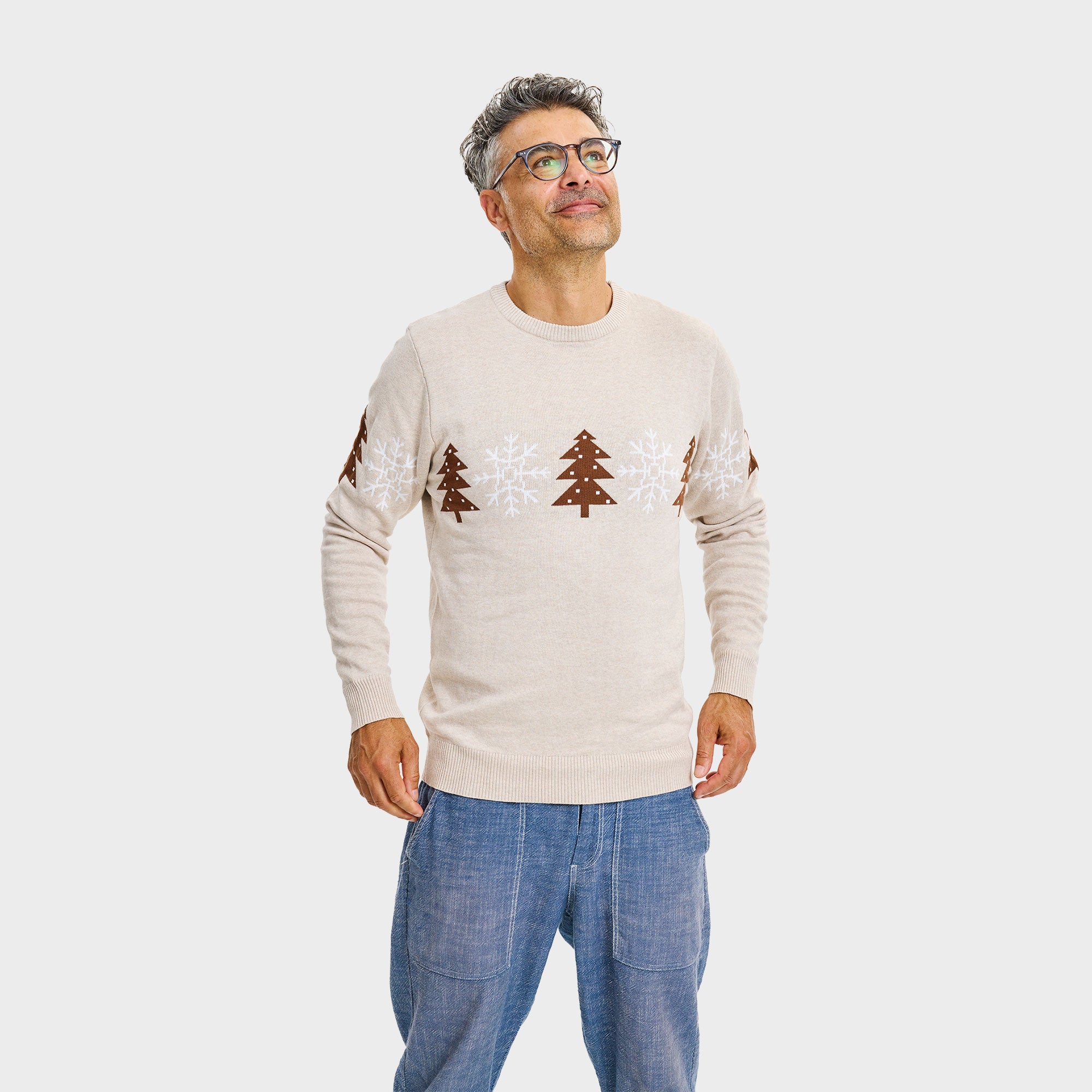 Den beige vintersweater - Herre.