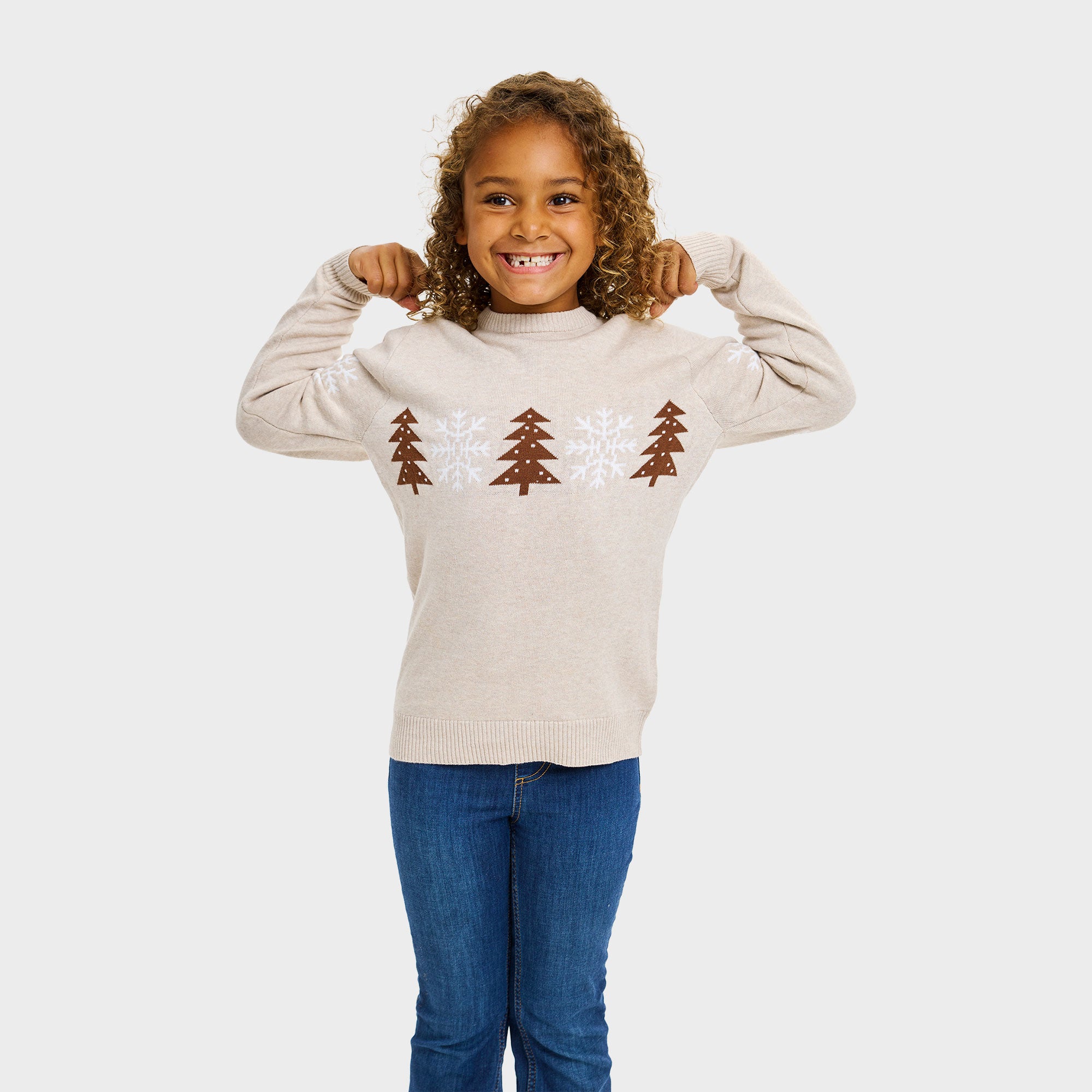 Den beige vintersweater - Barn.