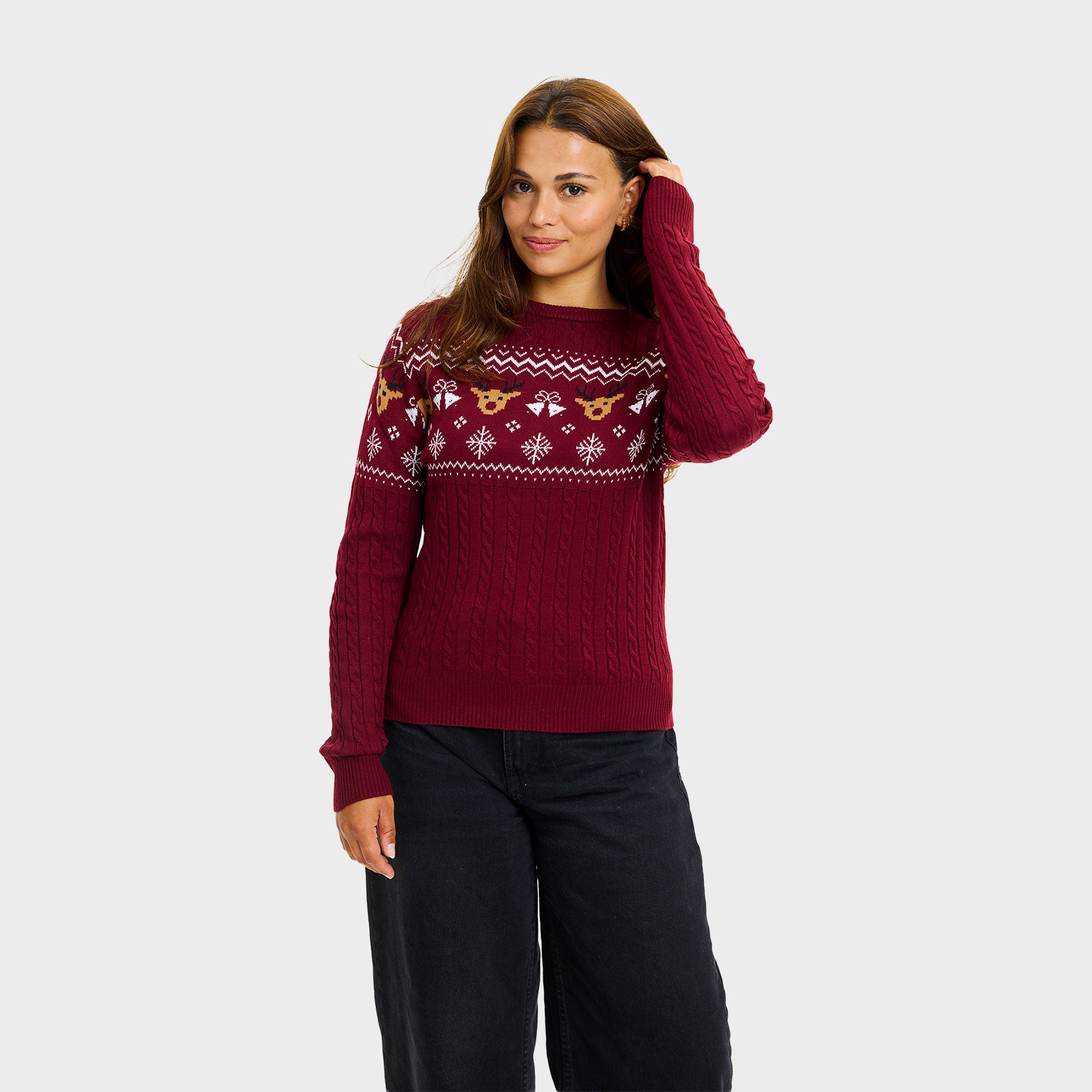Den bordeaux julesweater - Dame