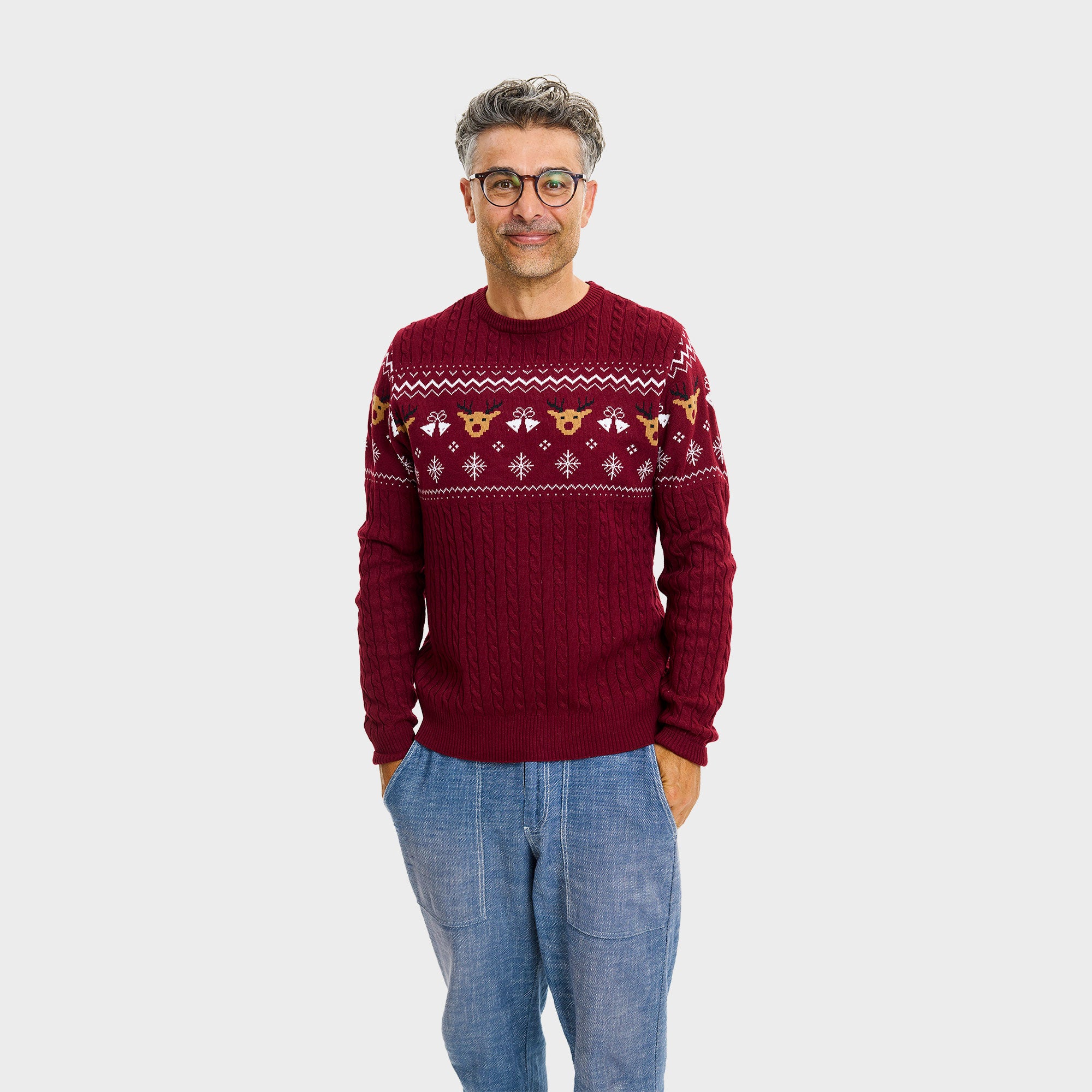 Den bordeaux julesweater - Herre