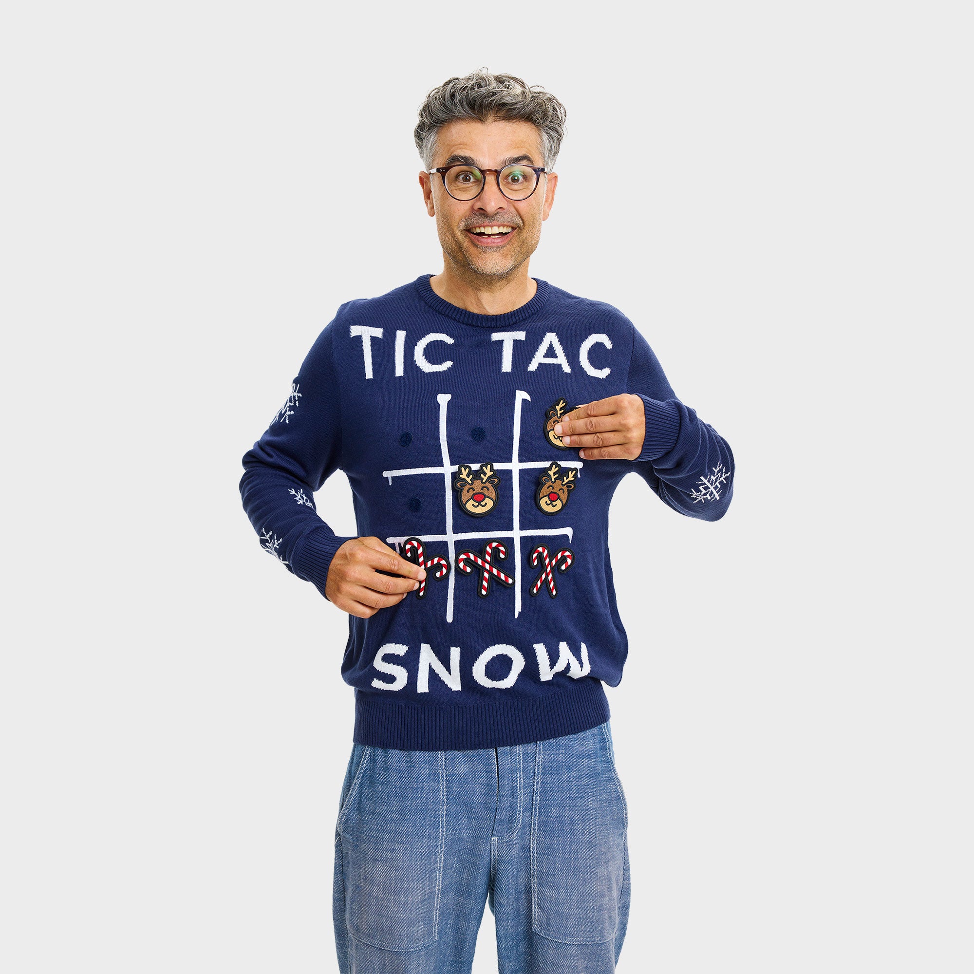 Tic Tac toe julesweater - Herre