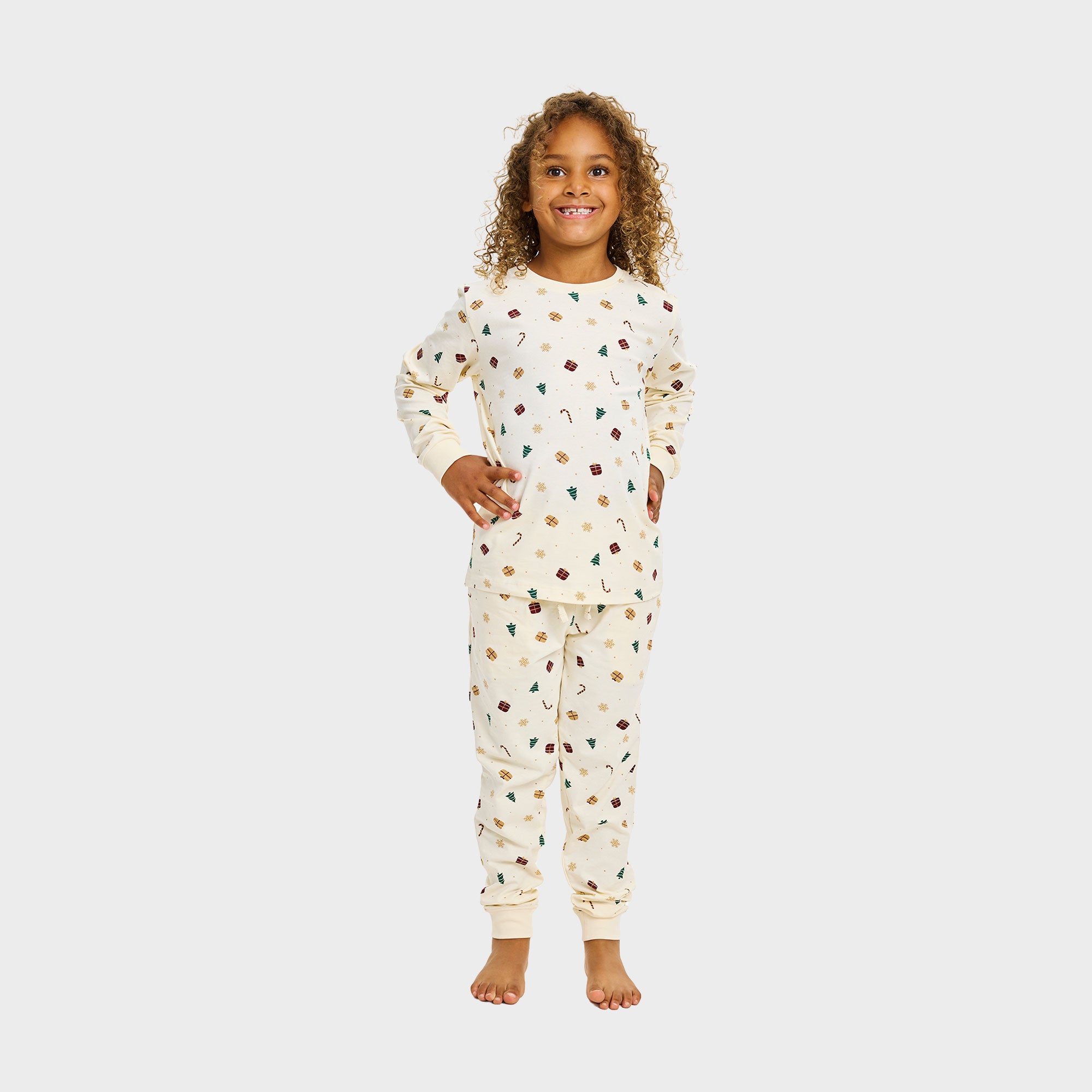 Juledrøm julepyjamas beige - Barn.