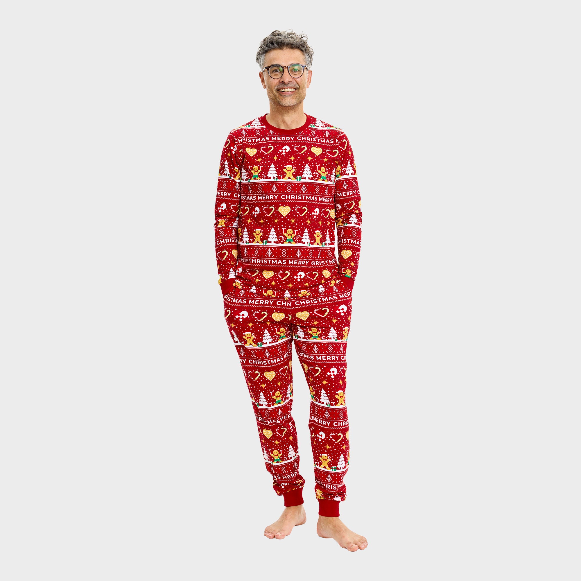Christmas Cookie julepyjamas rød - Herre.