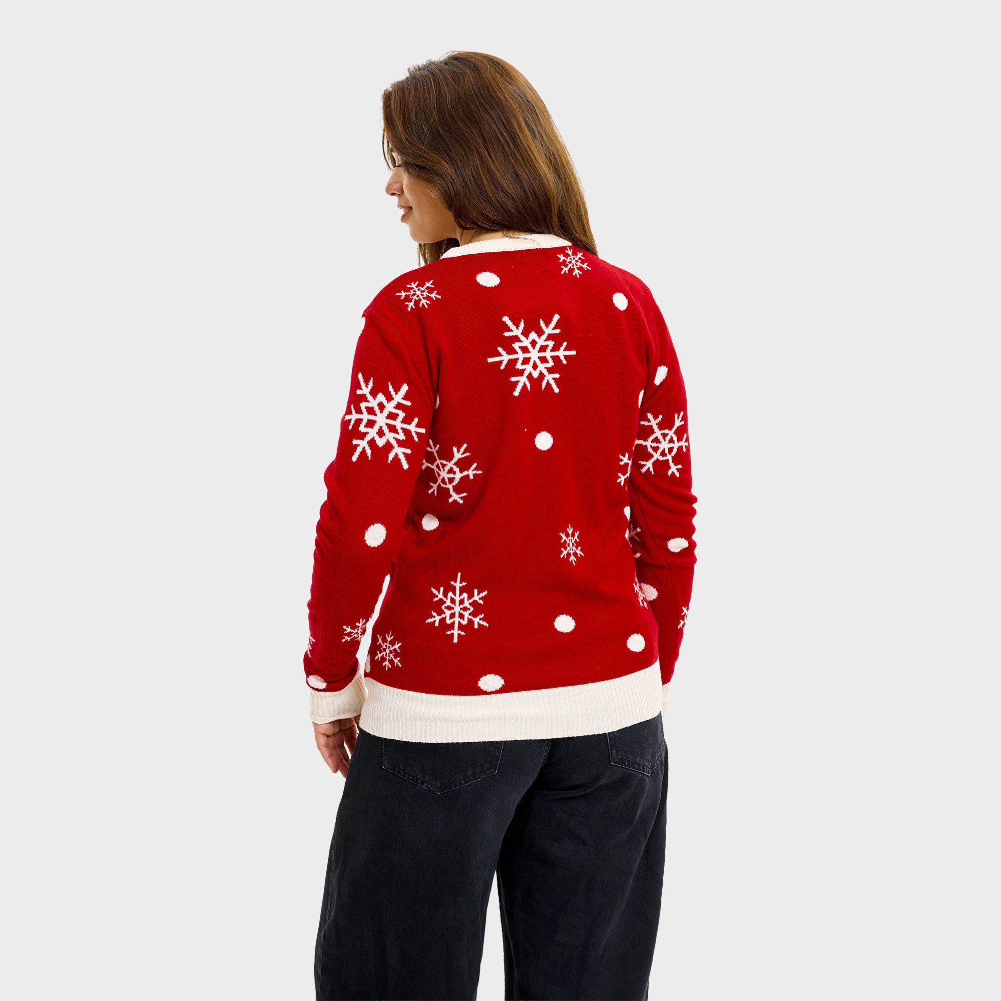 Det søde rensdyrs julesweater med lys - Dame