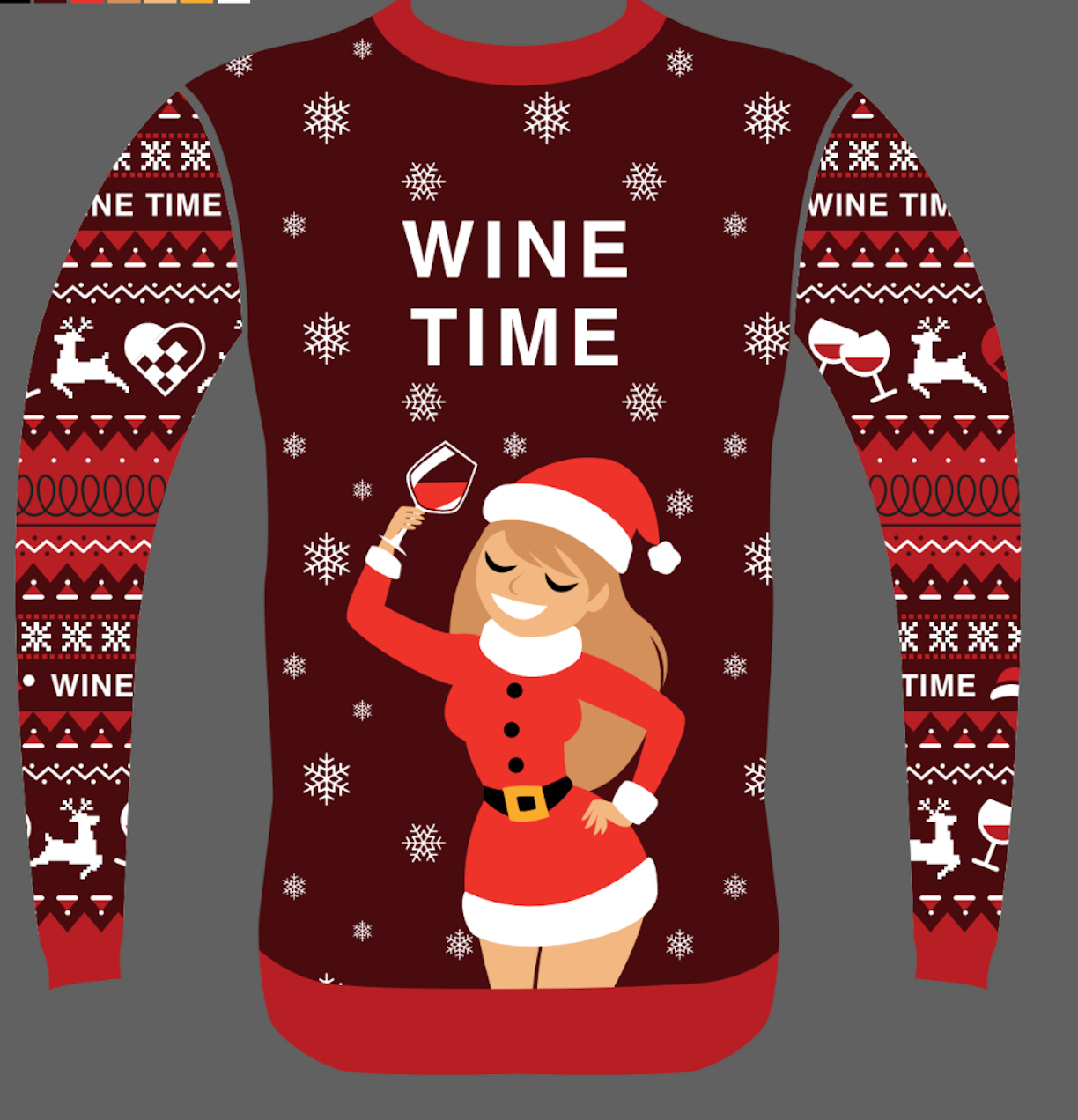 En rød julesweater med citatet 